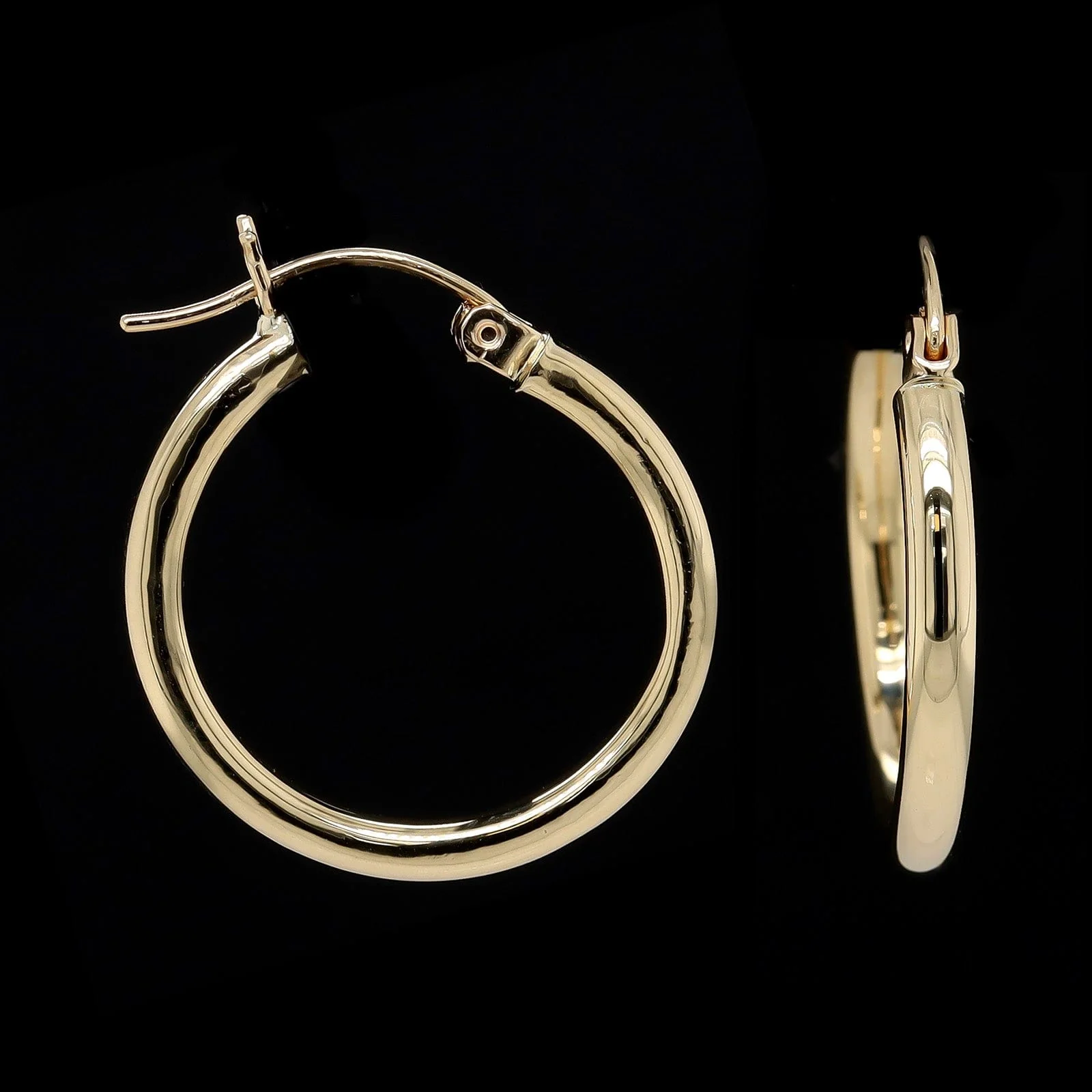 14K Yellow Gold Estate Hoop Earrings
