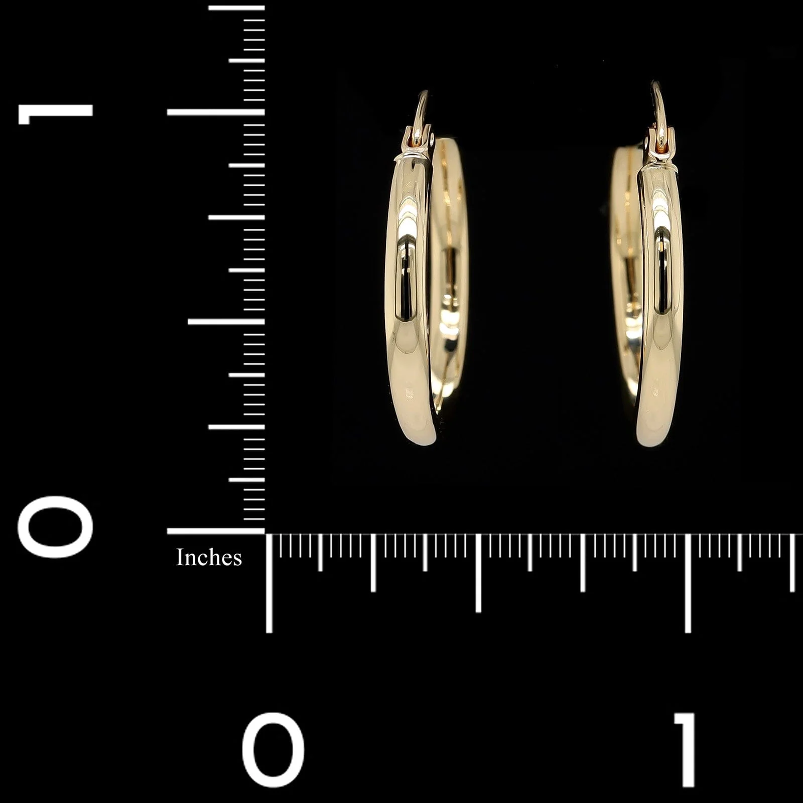 14K Yellow Gold Estate Hoop Earrings - Image 2