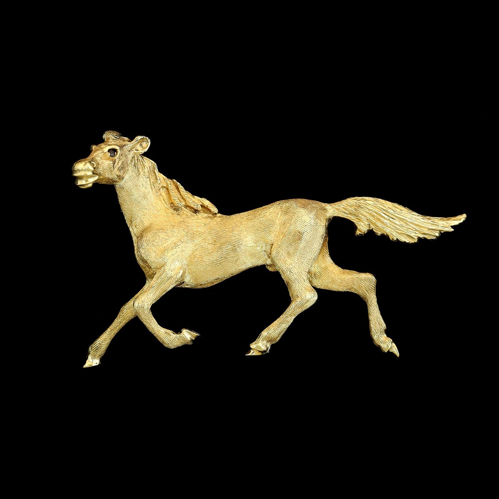 14K Yellow Gold Estate Horse Pin