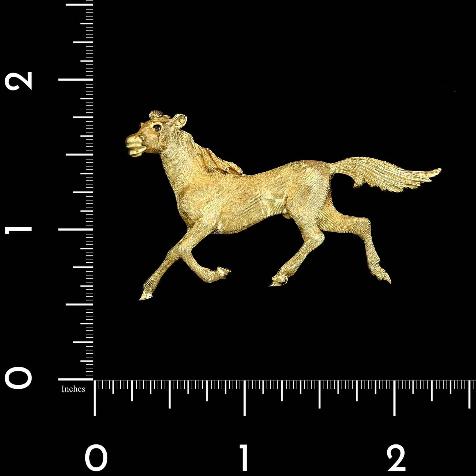 14K Yellow Gold Estate Horse Pin - Image 3