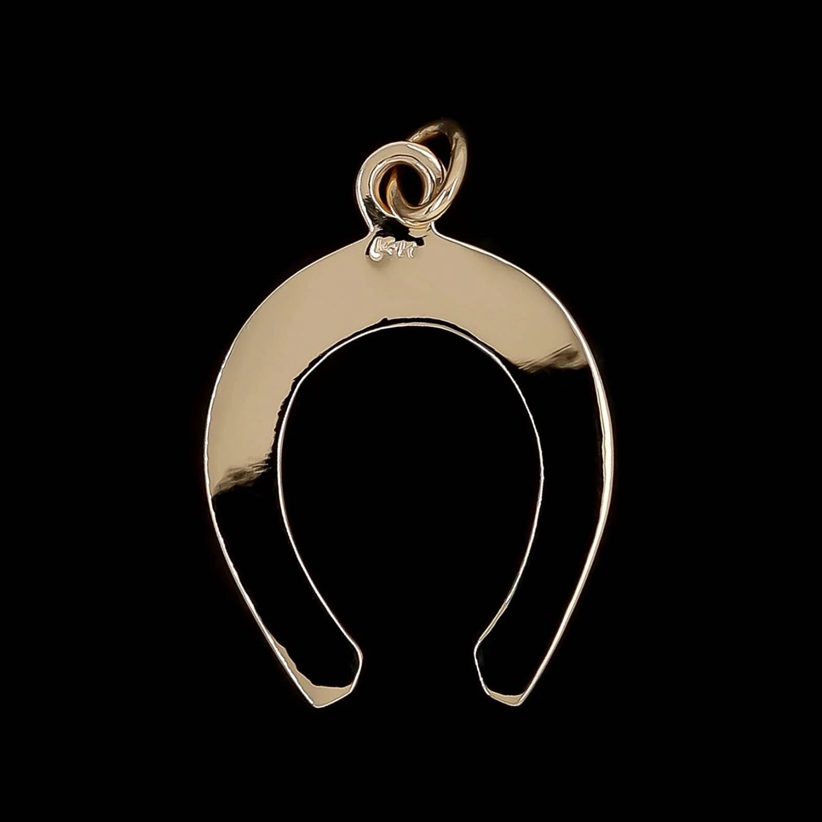 14K Yellow Gold Estate Horseshoe Charm - Image 2