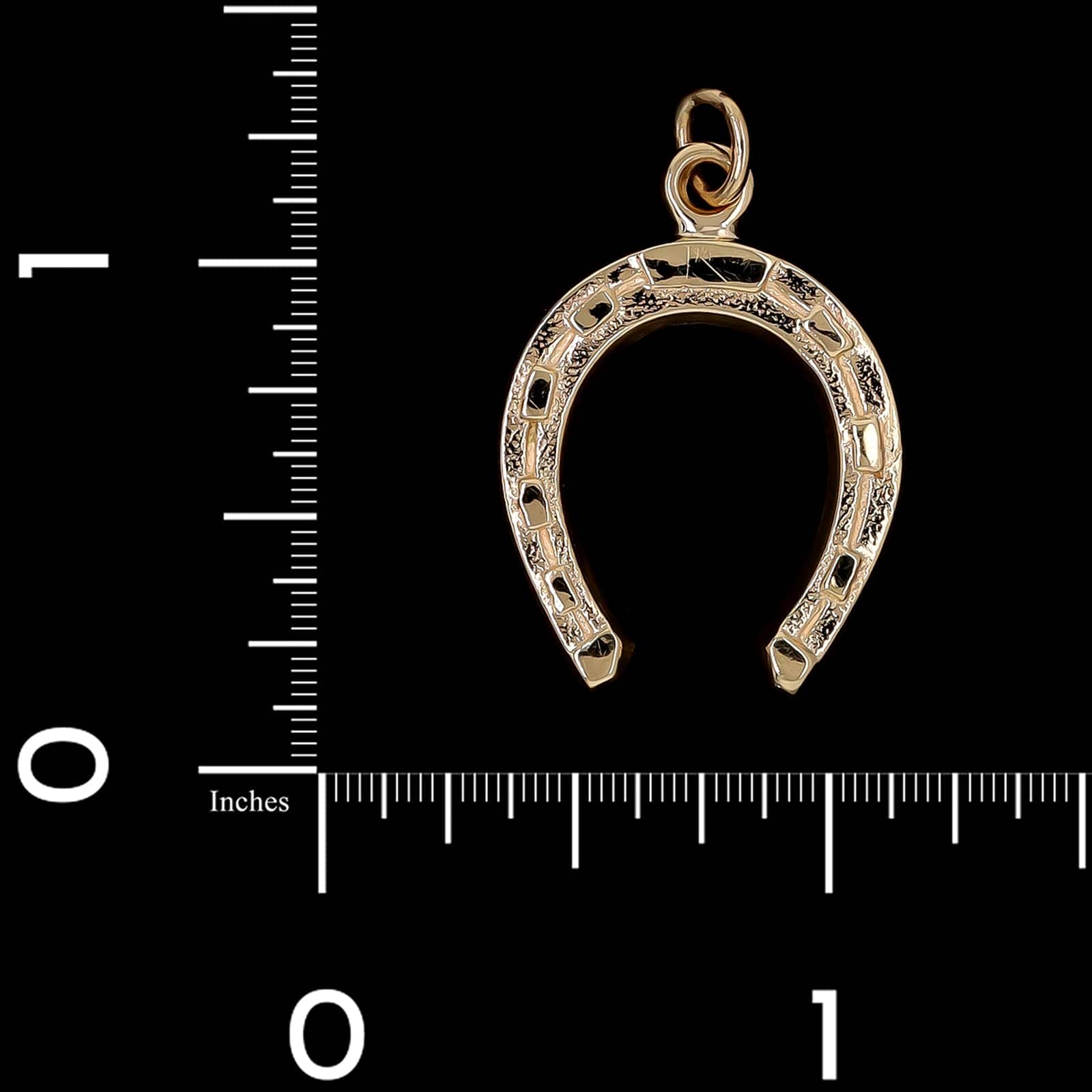 14K Yellow Gold Estate Horseshoe Charm - Image 3