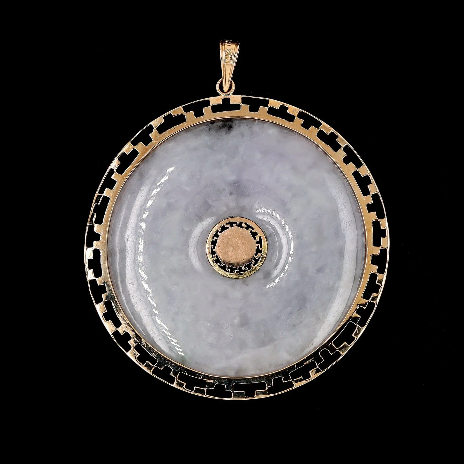 14K Yellow Gold Estate Jadeite Pendant - Image 2