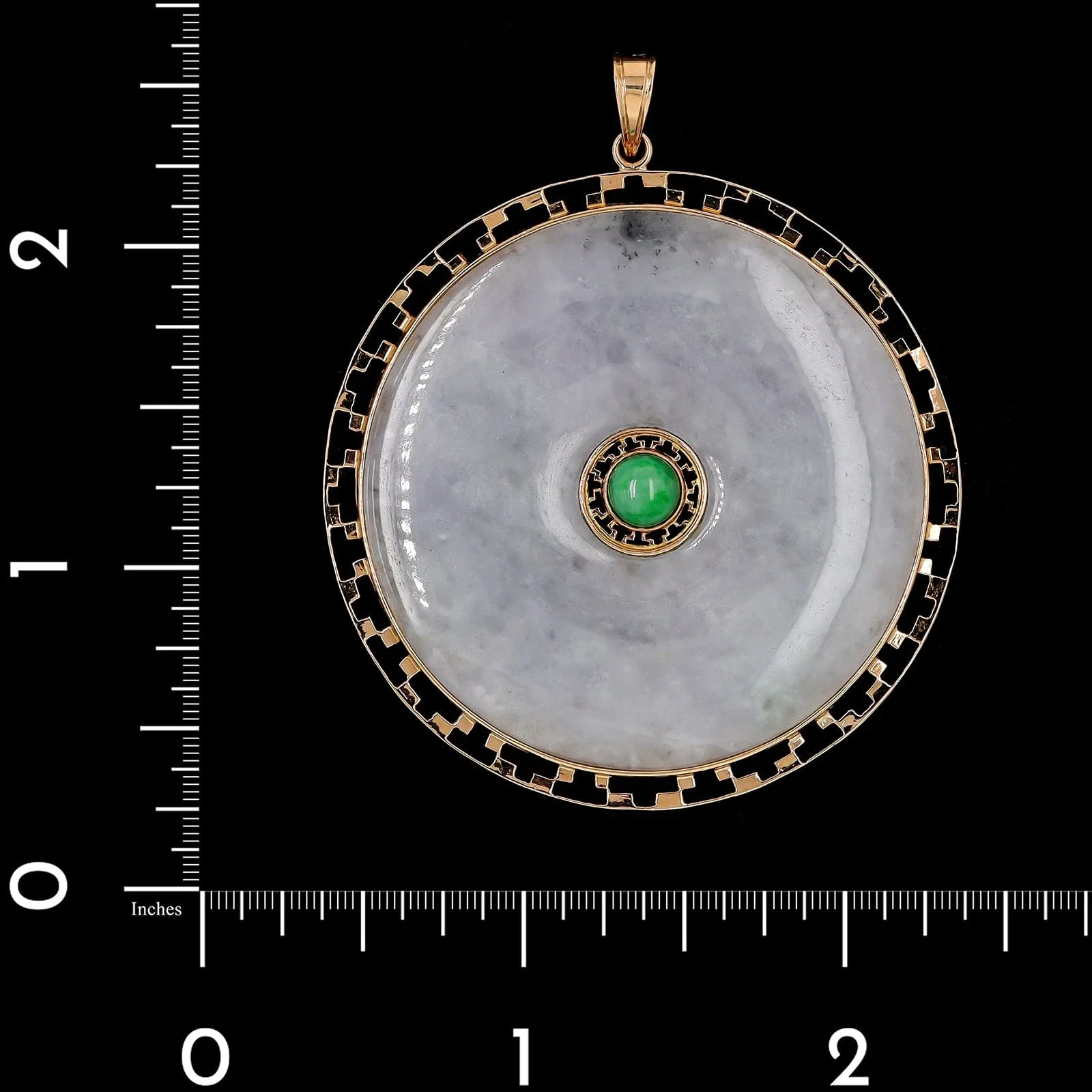 14K Yellow Gold Estate Jadeite Pendant - Image 3