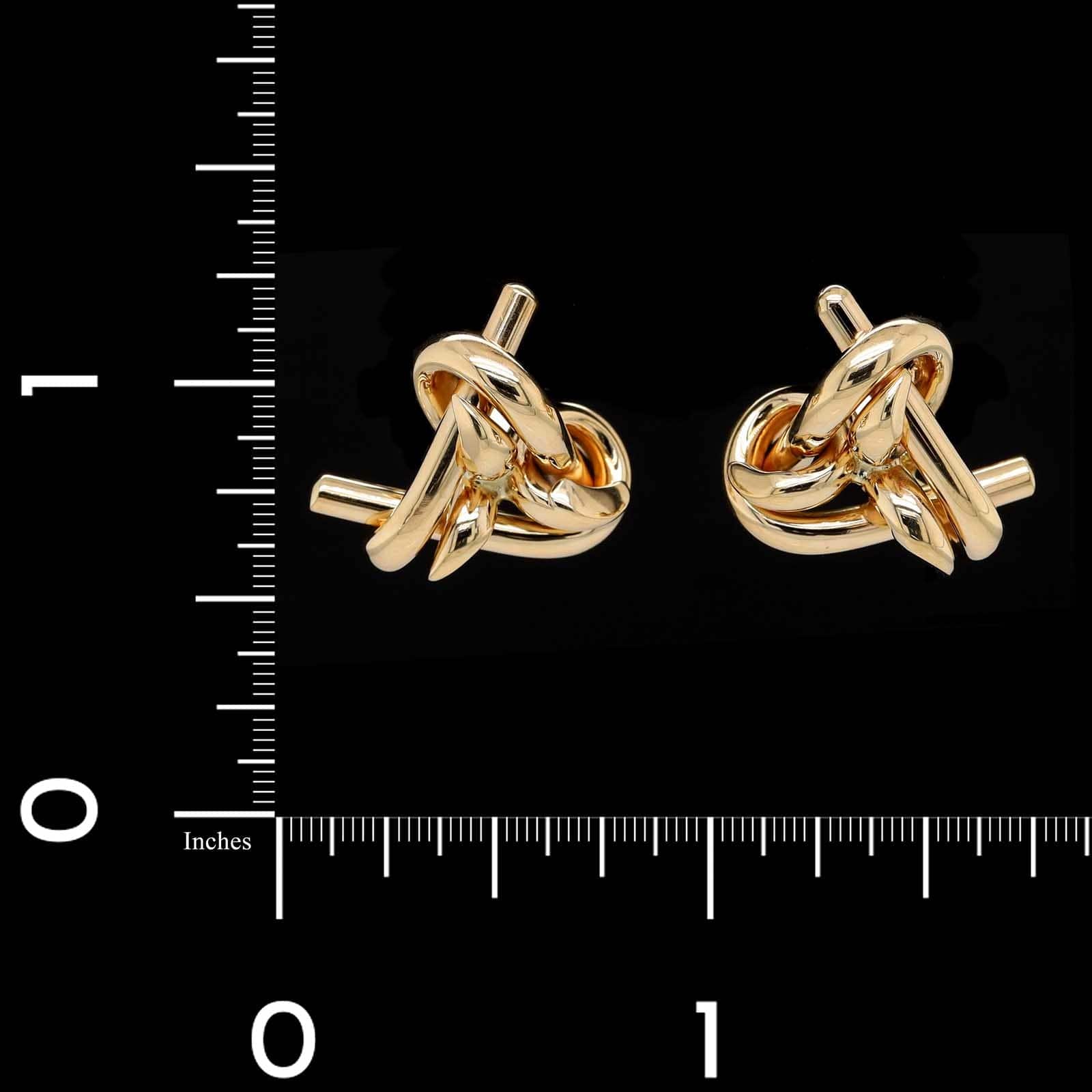 14K Yellow Gold Estate Knot Earrings - Image 2