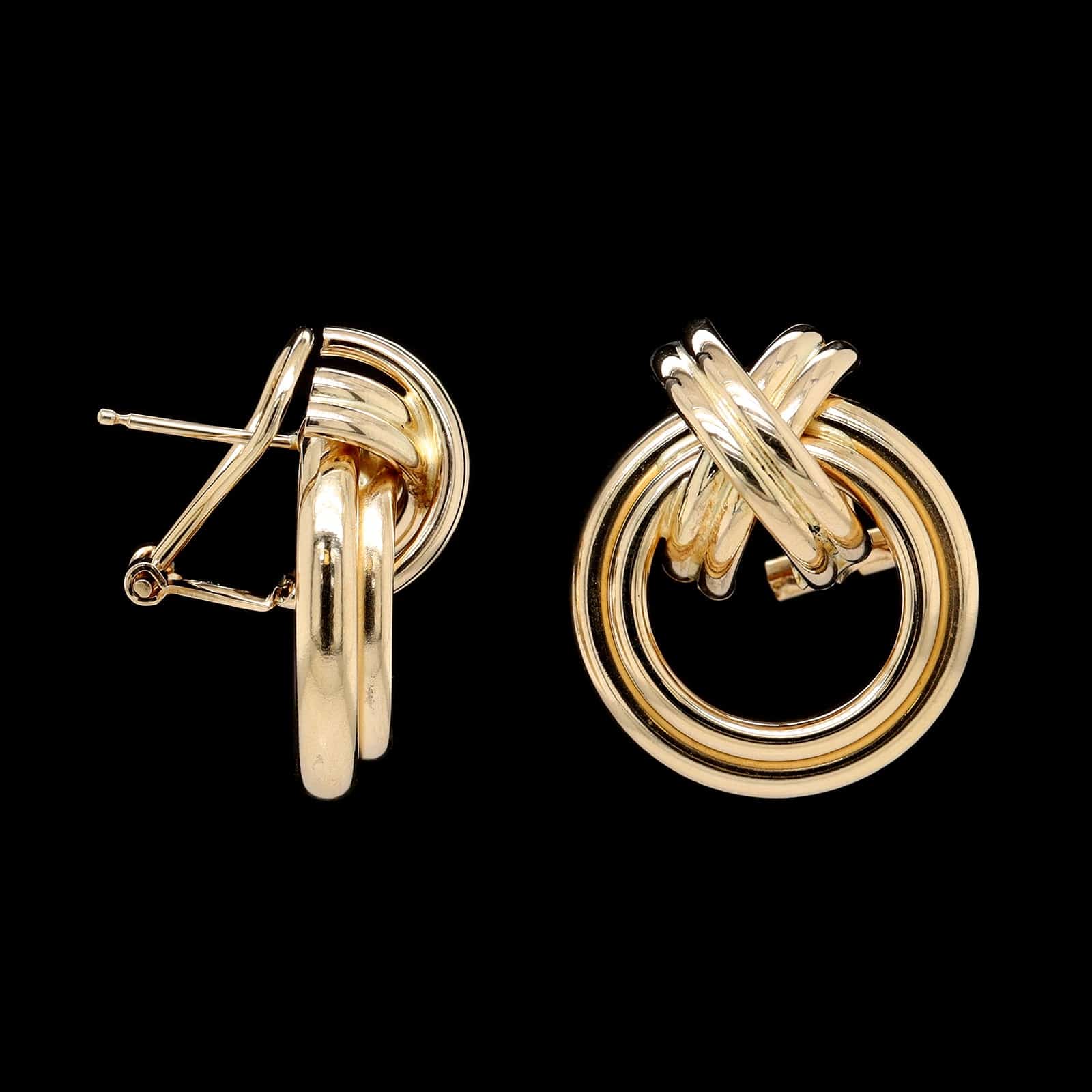 14K Yellow Gold Estate Knot Earrings