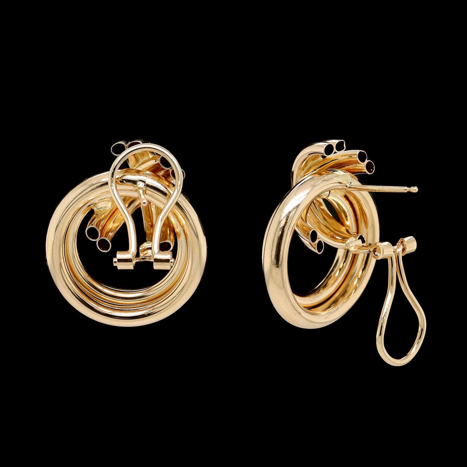 14K Yellow Gold Estate Knot Earrings - Image 2