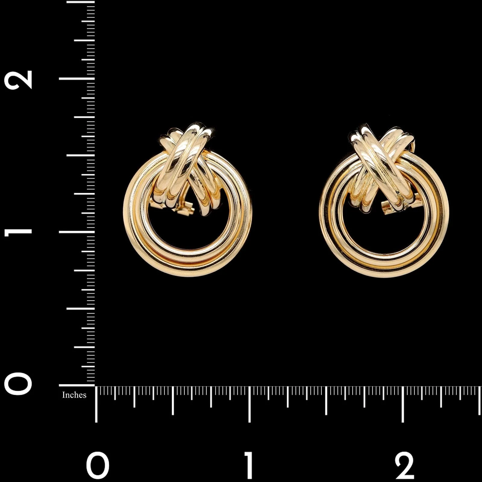 14K Yellow Gold Estate Knot Earrings - Image 3