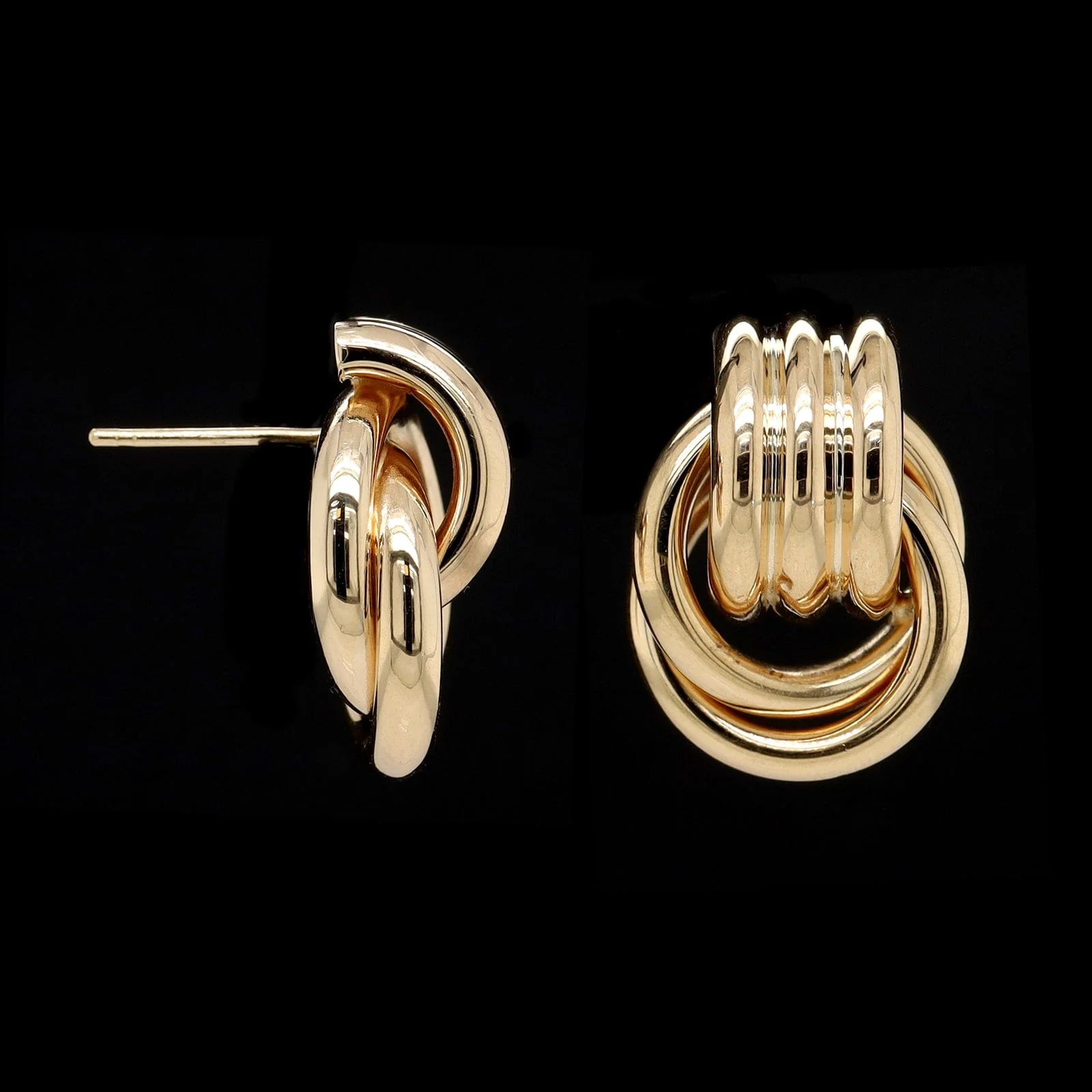 14K Yellow Gold Estate Knot Earrings