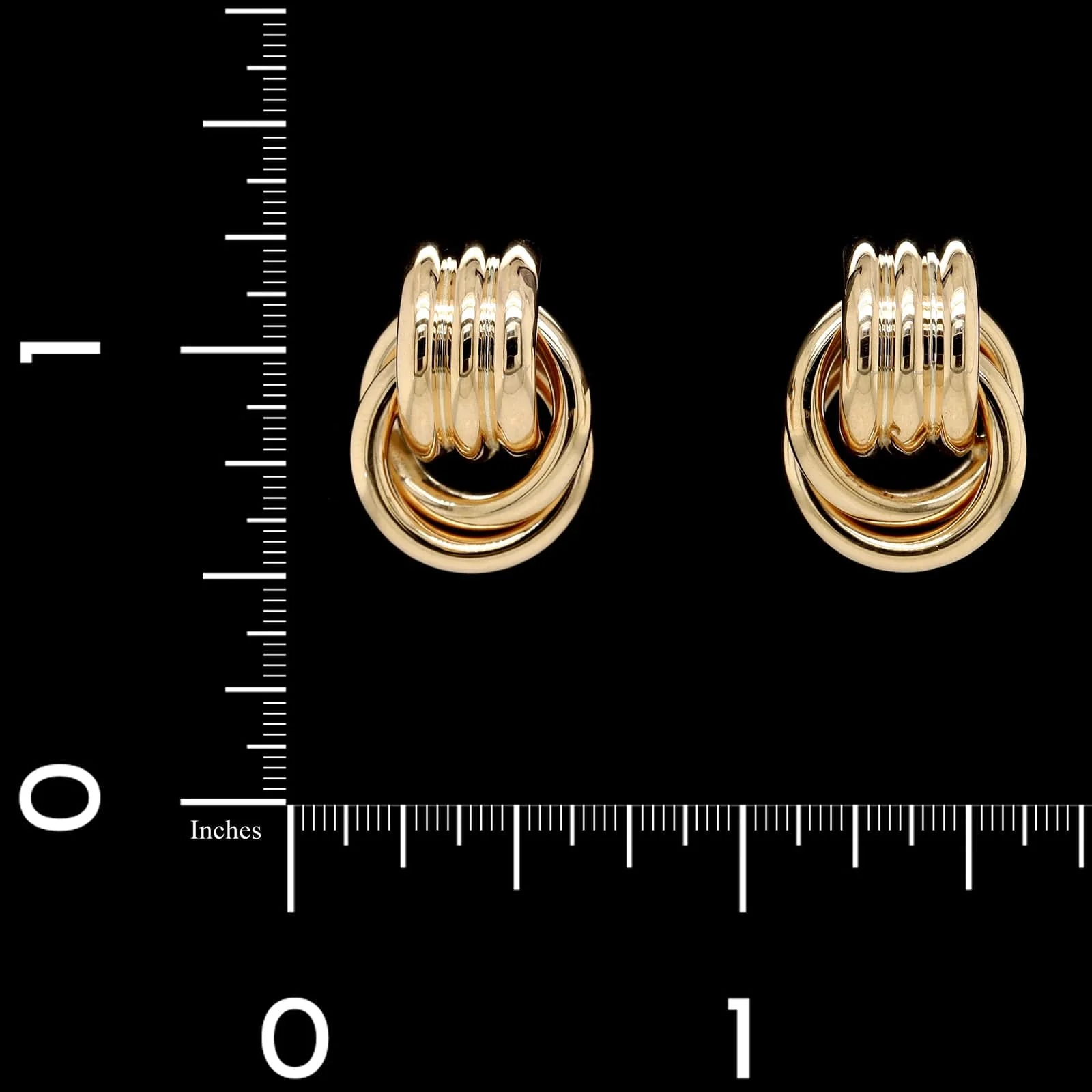 14K Yellow Gold Estate Knot Earrings - Image 2