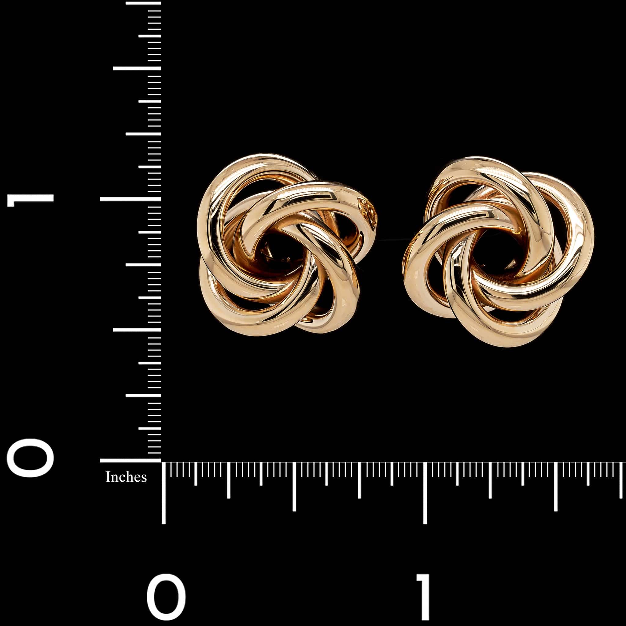 14K Yellow Gold Estate Knot Earrings - Image 2