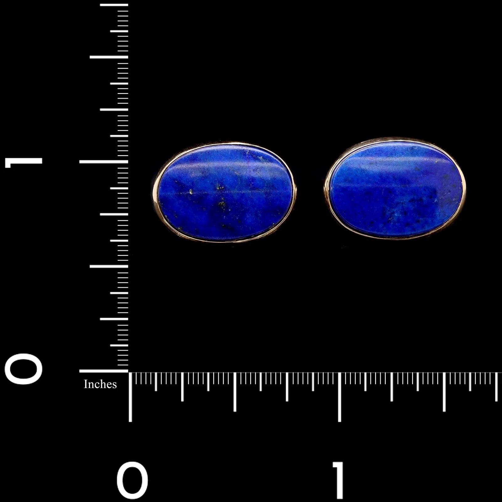 14K Yellow Gold Estate Lapis Cufflinks - Image 3