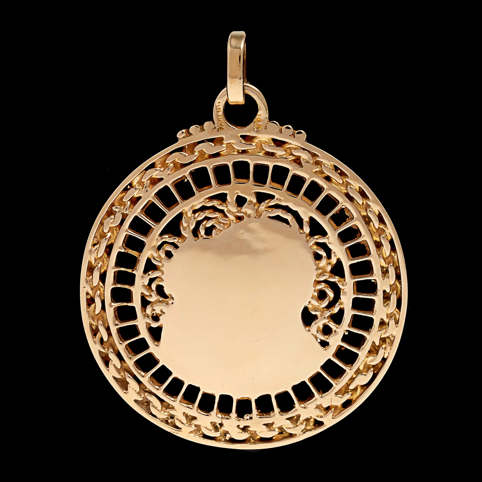 14K Yellow Gold Estate Madonna and Child Pendant - Image 2