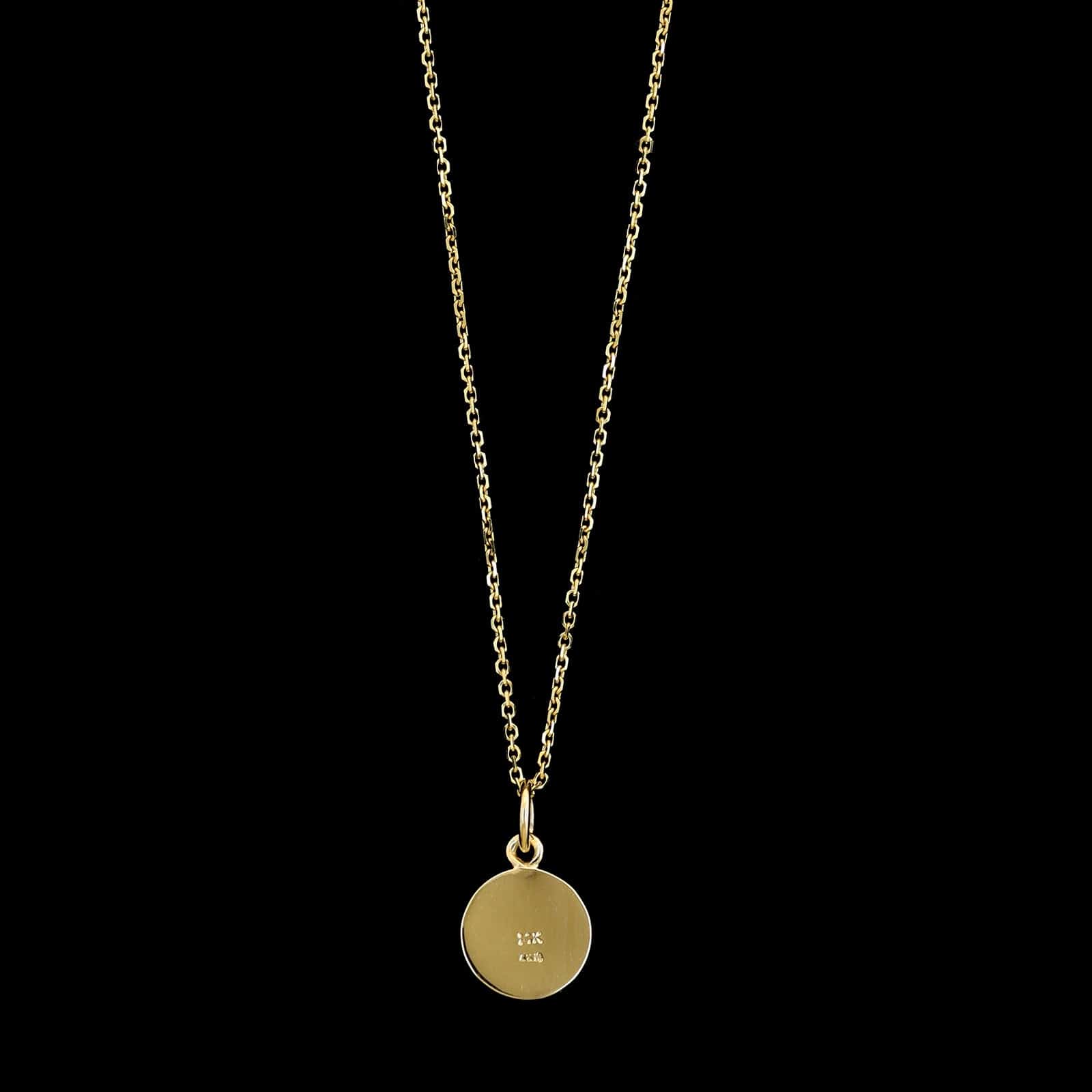 14K Yellow Gold Estate Moonstone Face Pendant Necklace - Image 2