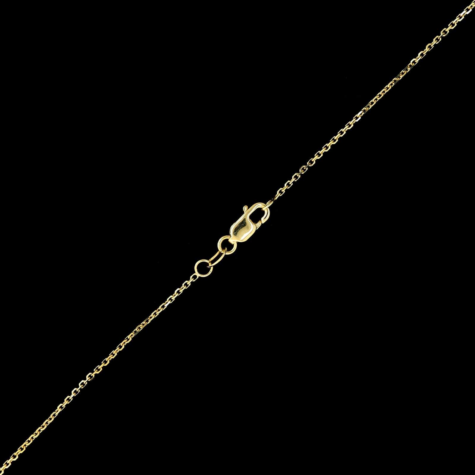 14K Yellow Gold Estate Moonstone Face Pendant Necklace - Image 3