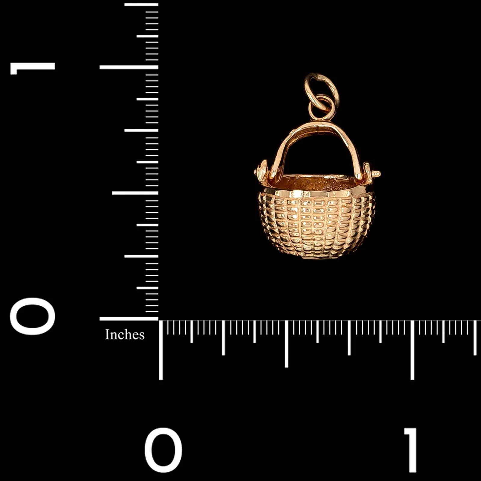 14K Yellow Gold Estate Nantucket Basket Charm - Image 2