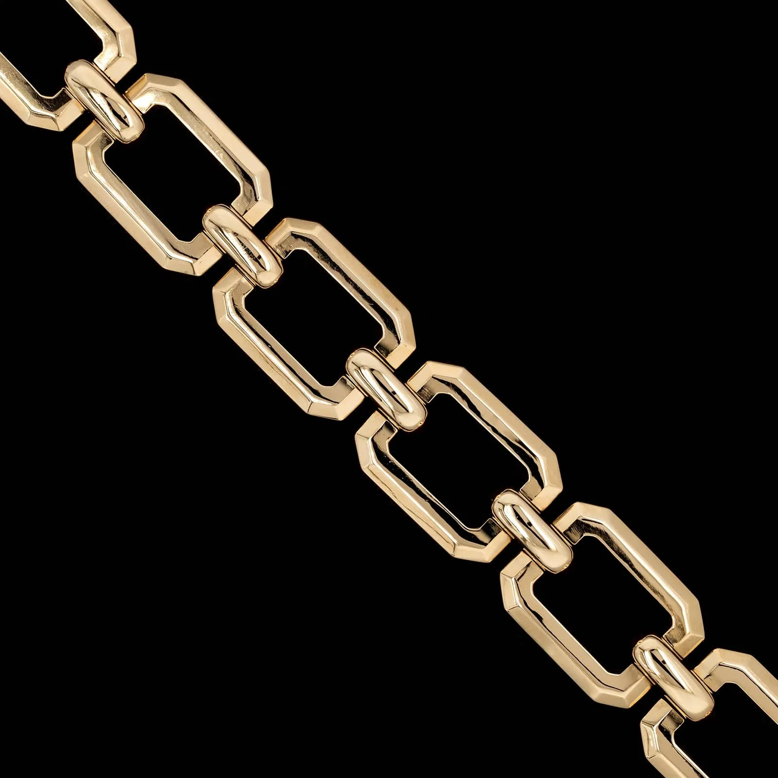 14K Yellow Gold Estate Open Link Bracelet - Image 2
