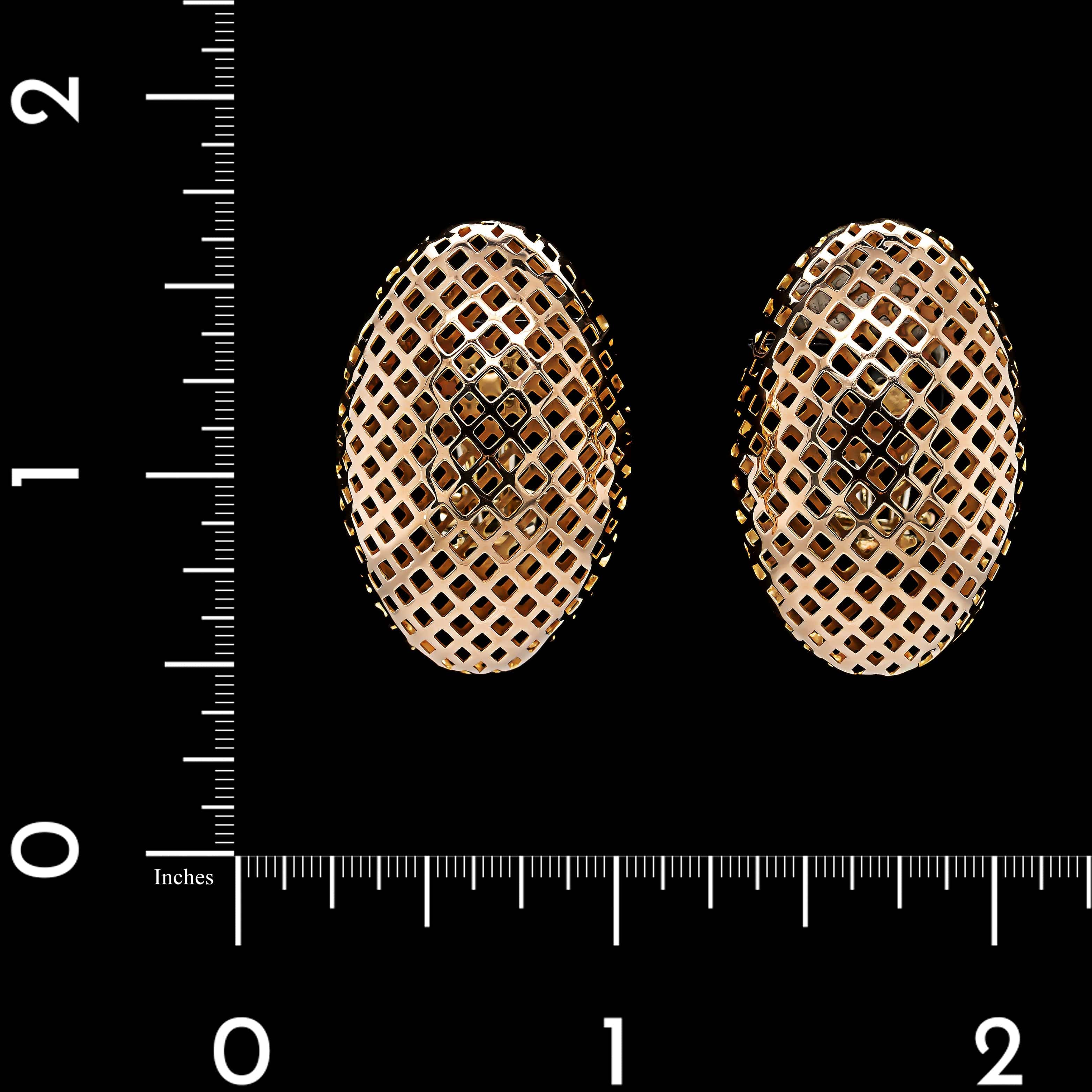 14K Yellow Gold Estate Oval Dome Earrings - Image 2