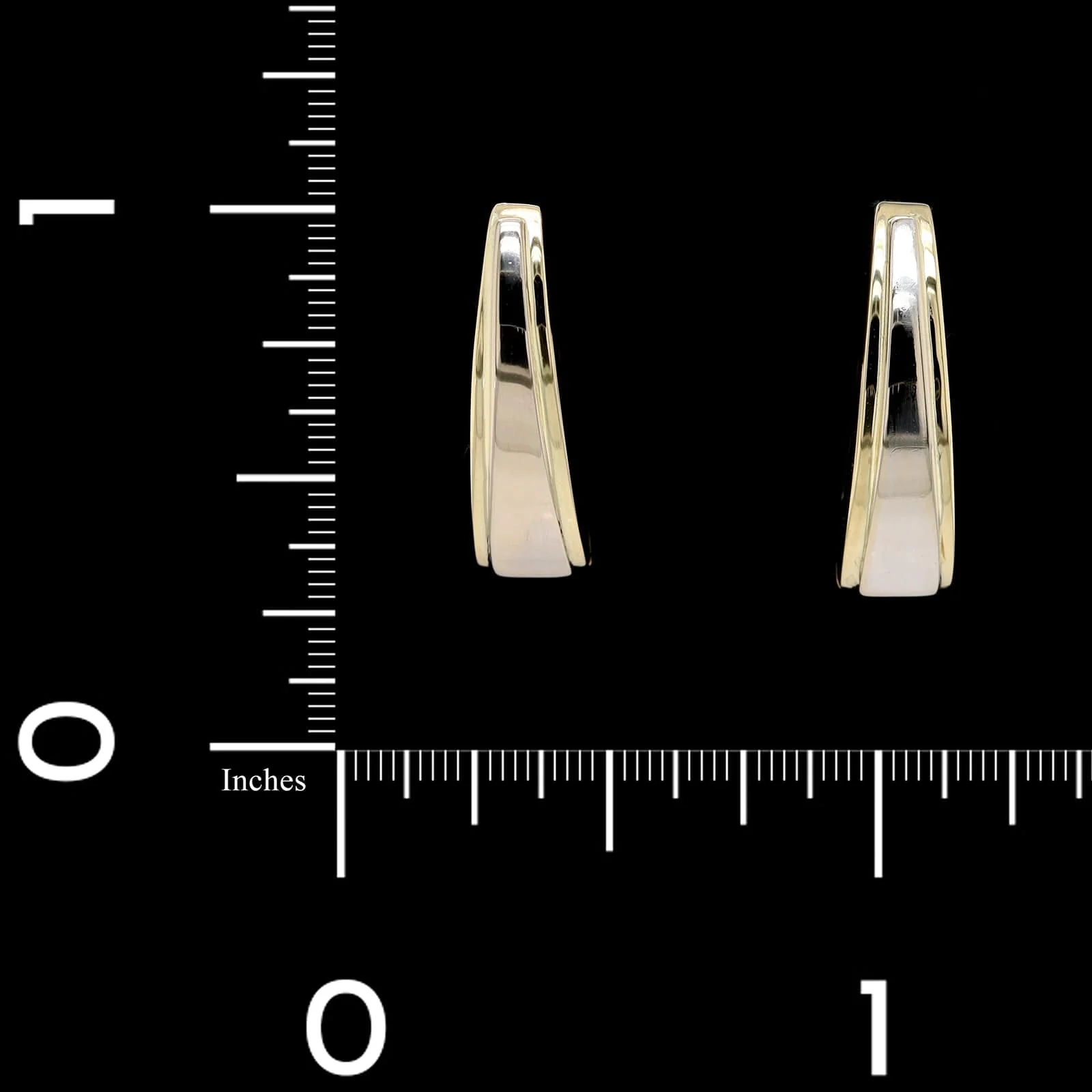 14K Yellow Gold Estate Oval Hoop Earrings - Image 2