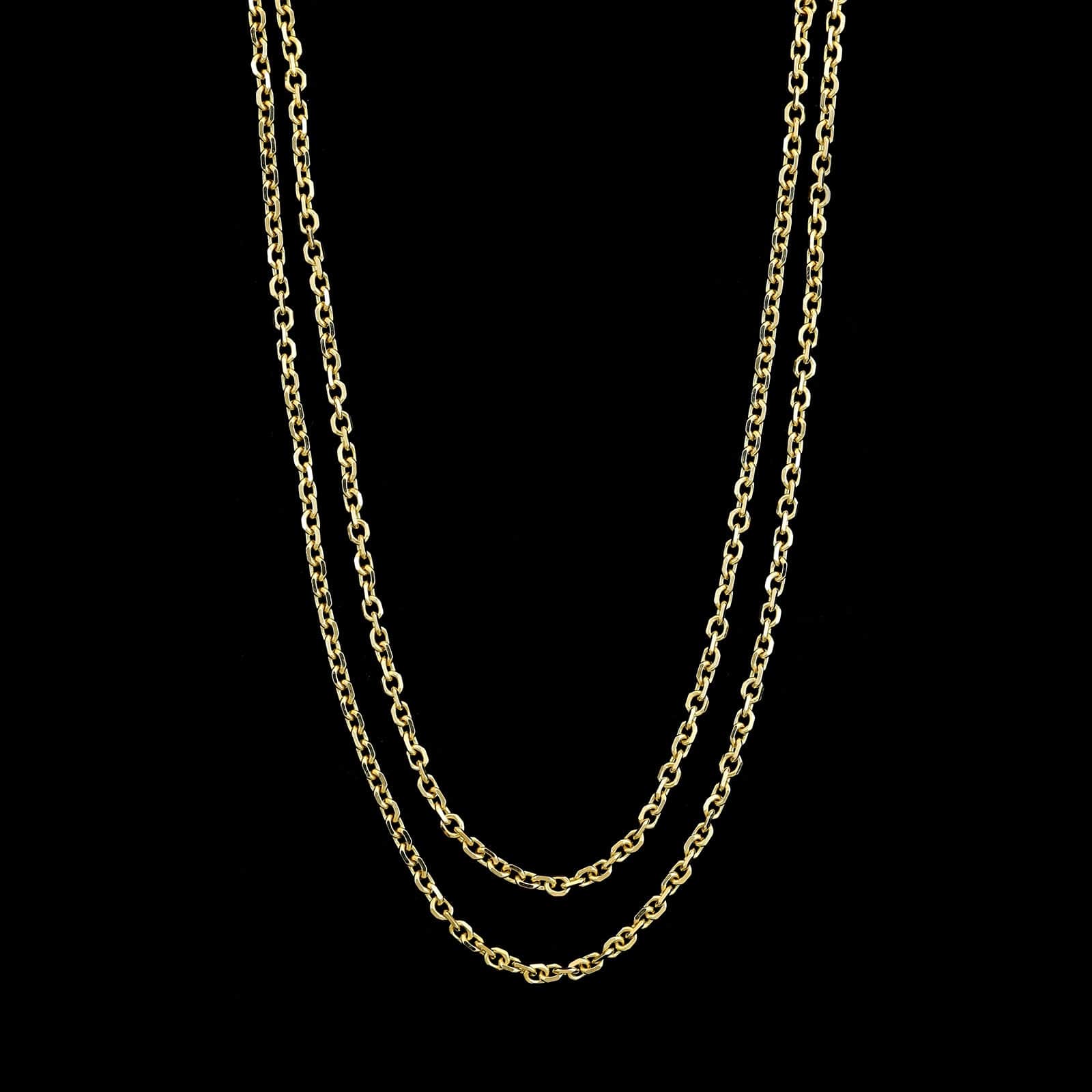 14K Yellow Gold estate Oval Link Chain - Image 2
