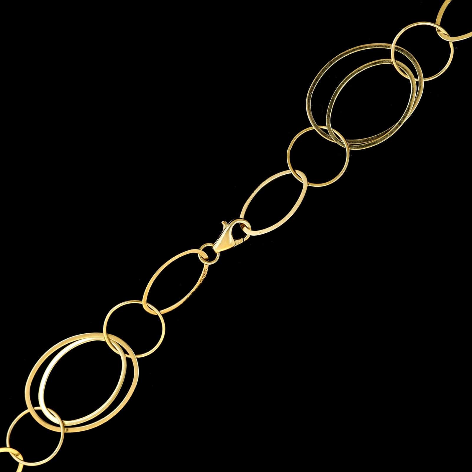 14K Yellow Gold Estate Oval Link Necklace - Image 2