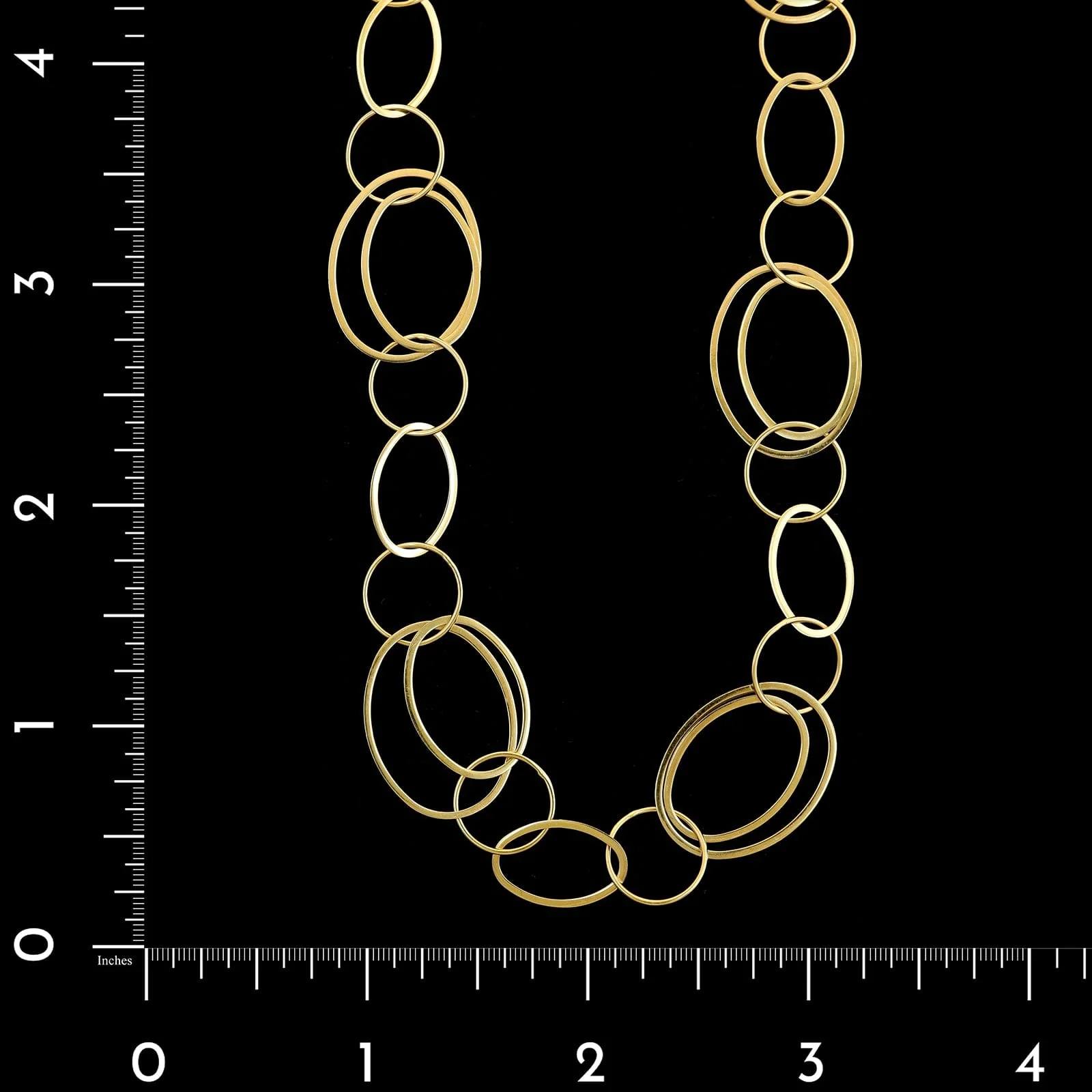 14K Yellow Gold Estate Oval Link Necklace - Image 3