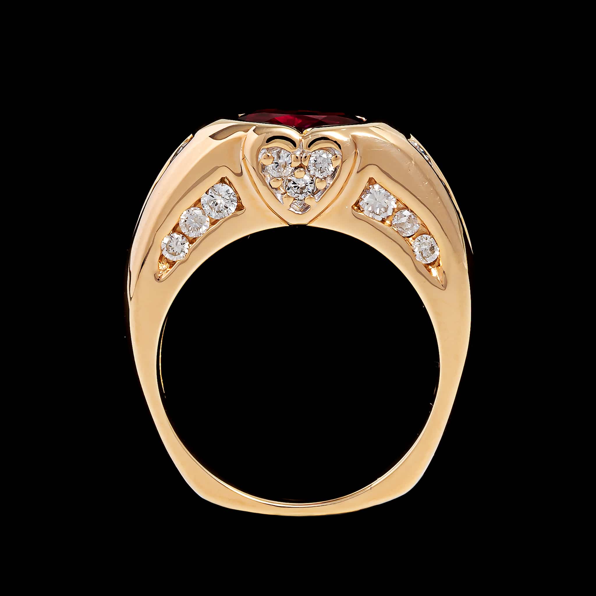 14K Yellow Gold Estate Pink Tormaline and Diamond Ring - Image 3