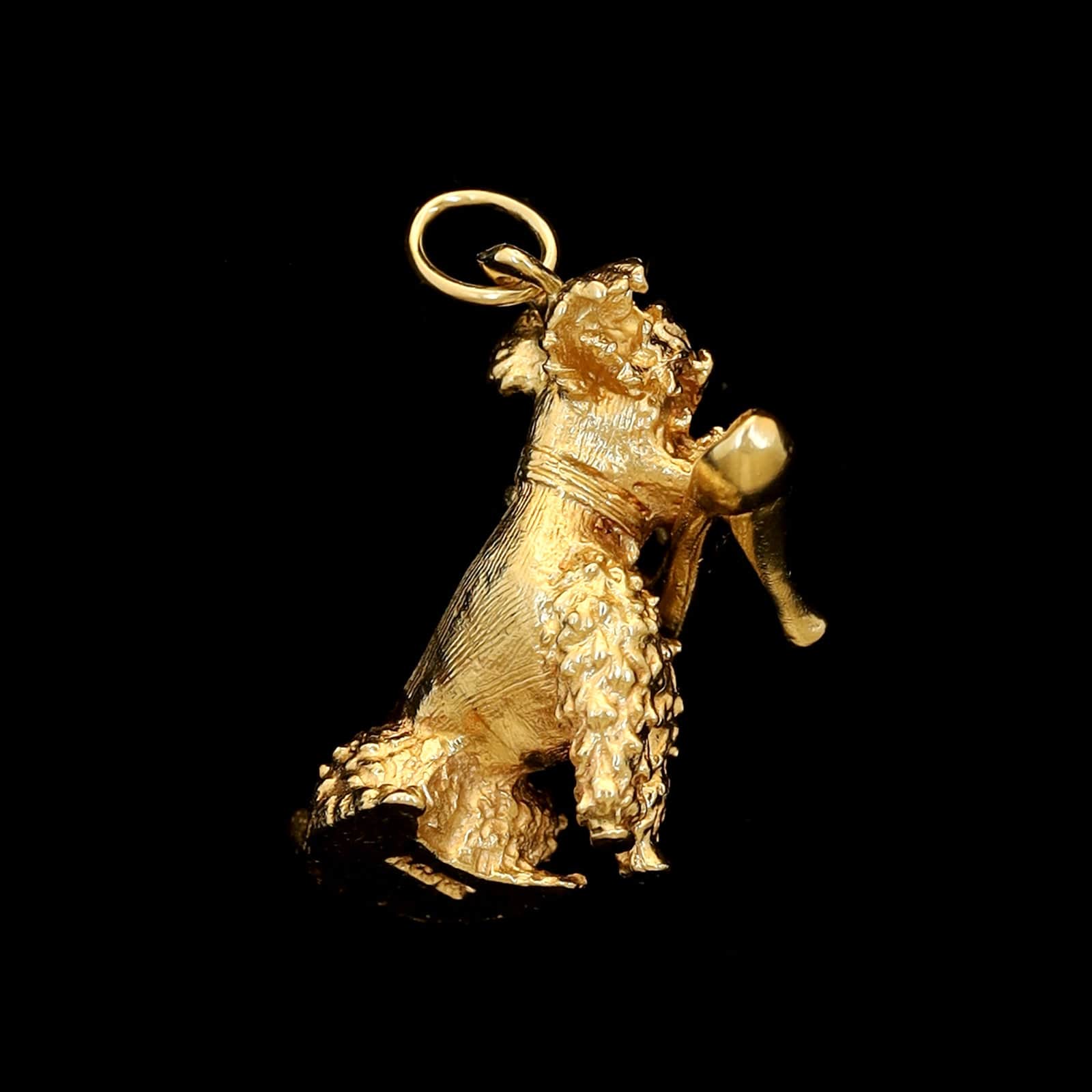 14K Yellow Gold Estate Poodle Charm - Image 2