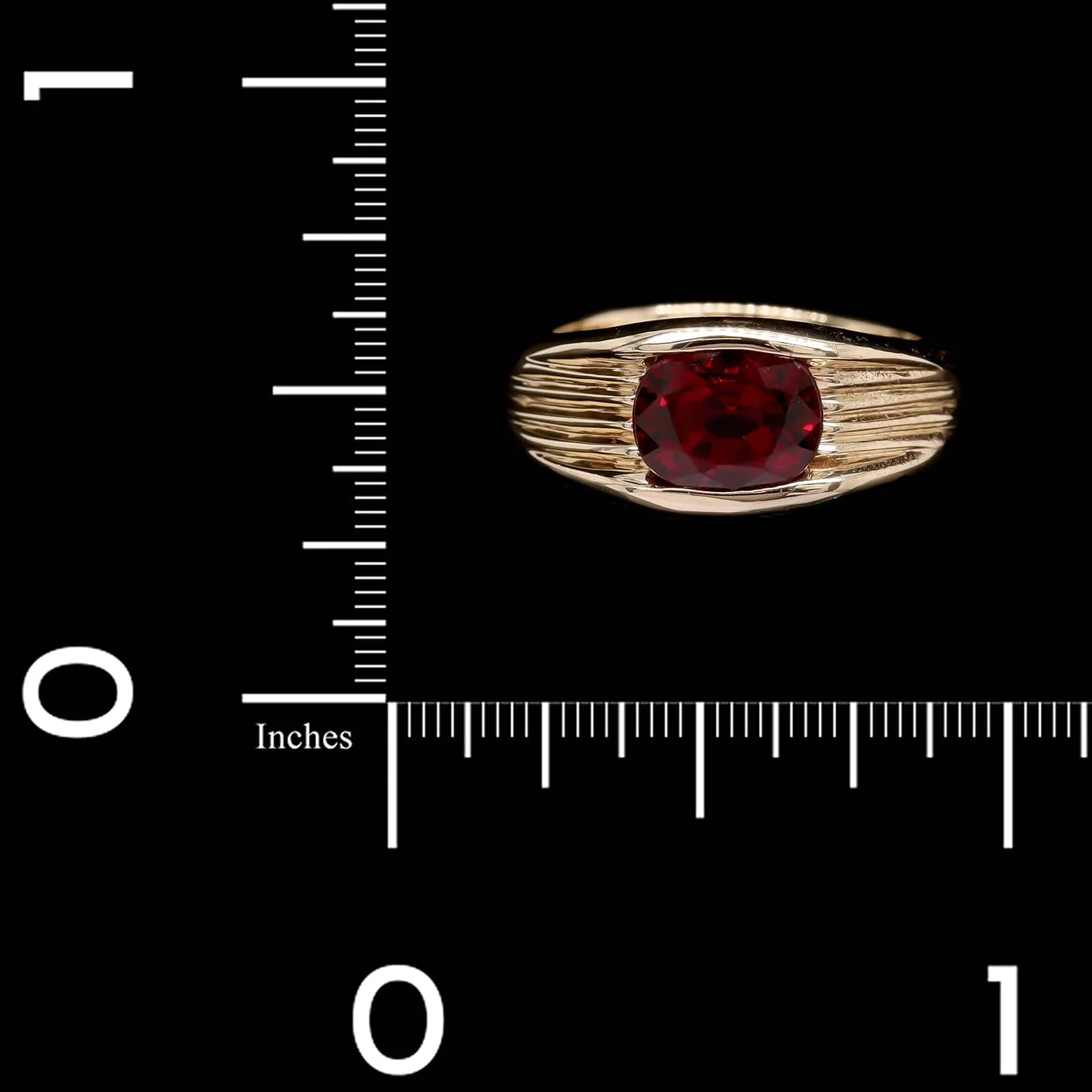 14K Yellow Gold Estate Red Spinel Ring - Image 4