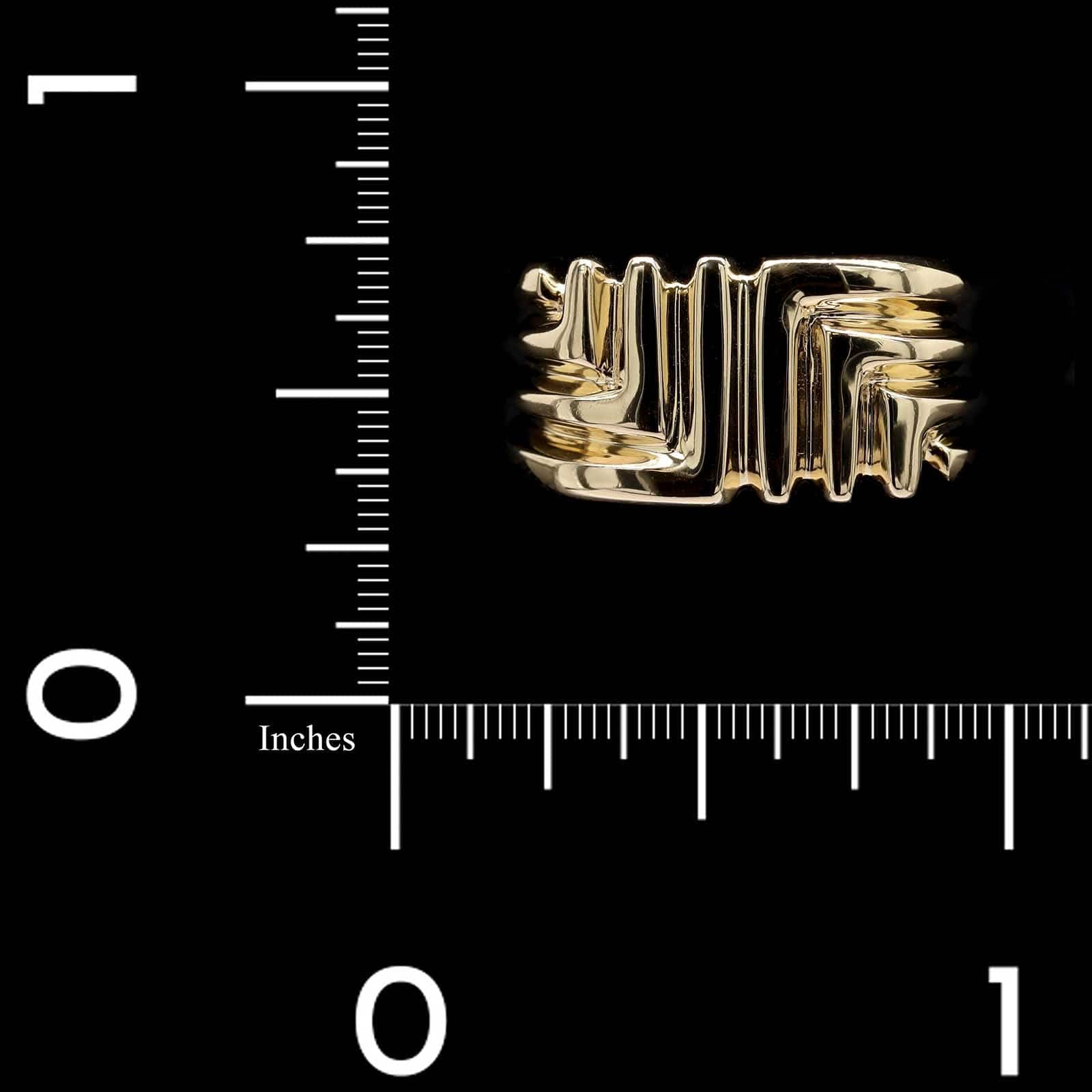 14K Yellow Gold Estate Ribbed Ring - Image 4