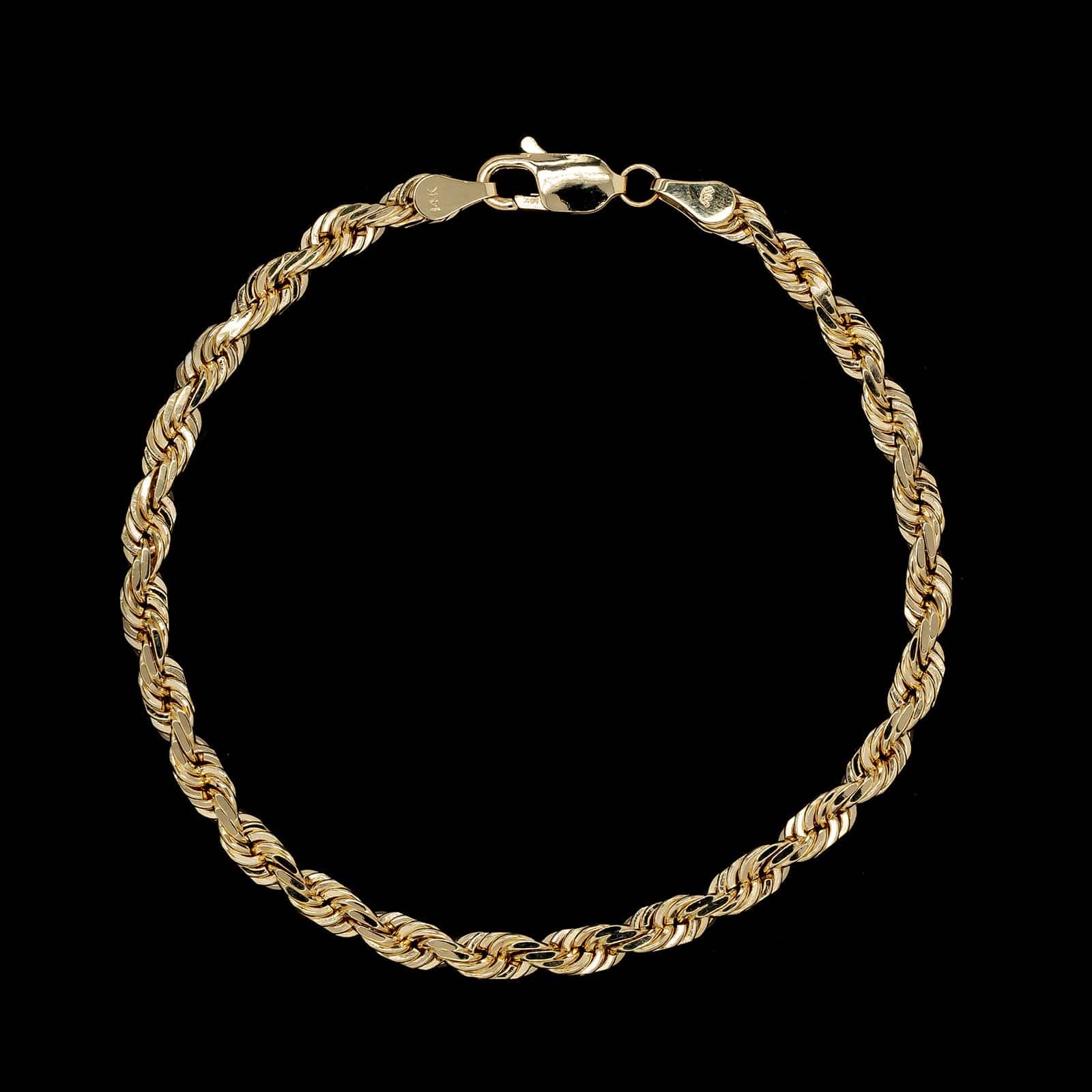 14K Yellow Gold Estate Rope Bracelet