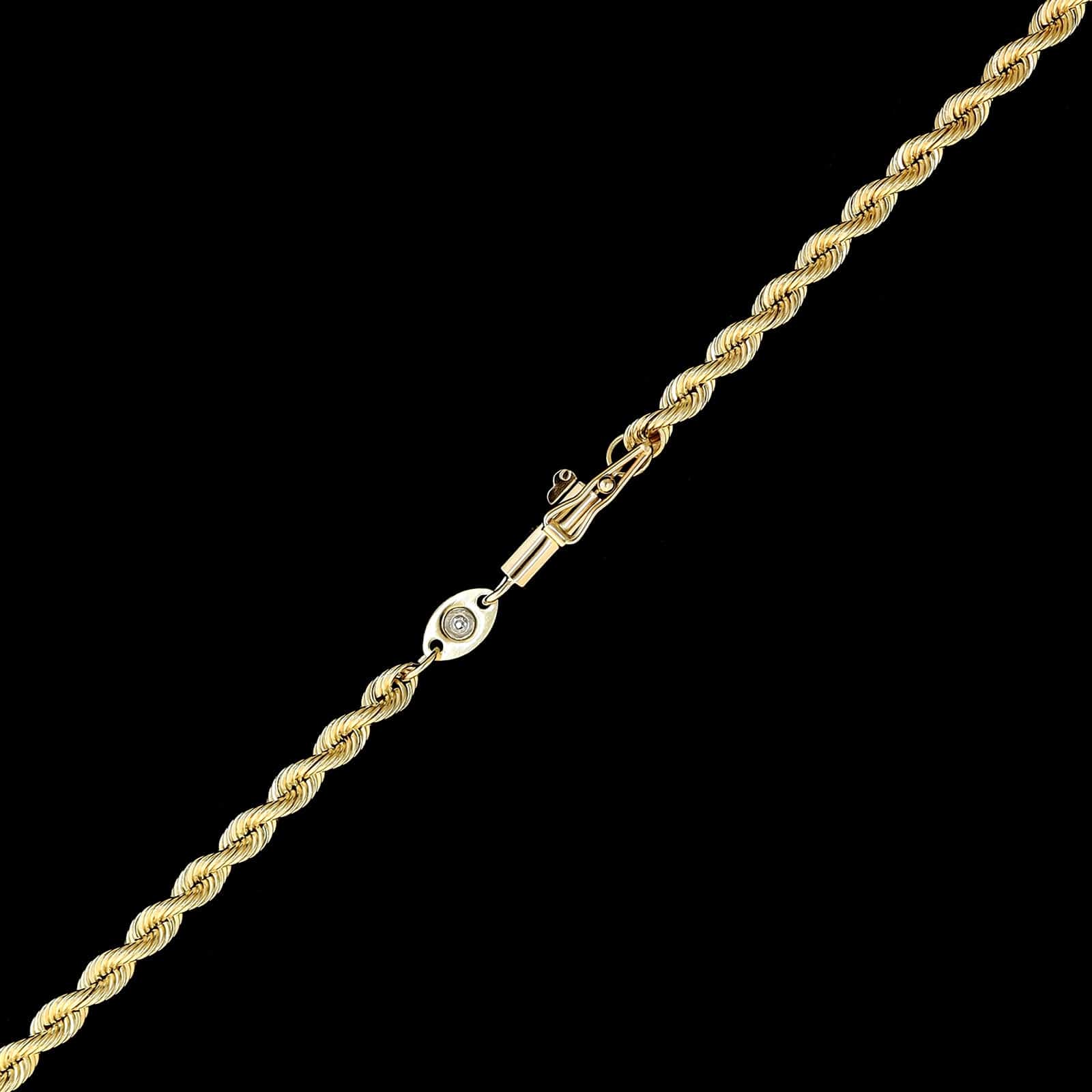 14K Yellow Gold Estate Rope Chain - Image 2