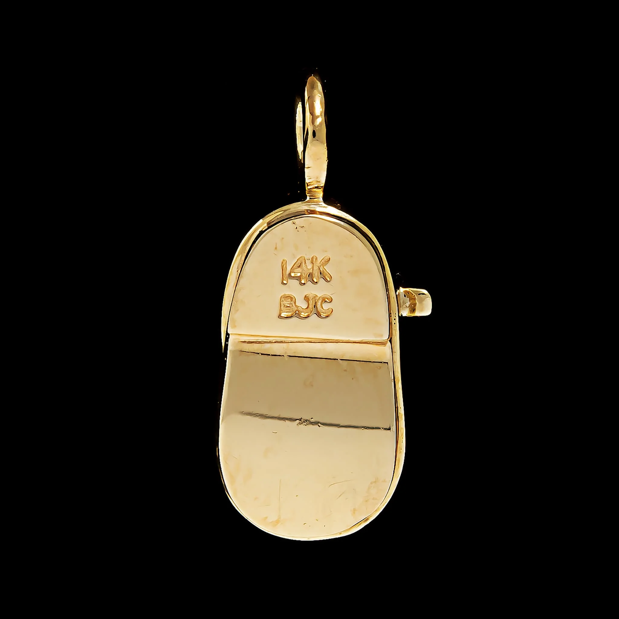 14K Yellow Gold Estate Ruby and Diamond Baby Shoe Charm - Image 2