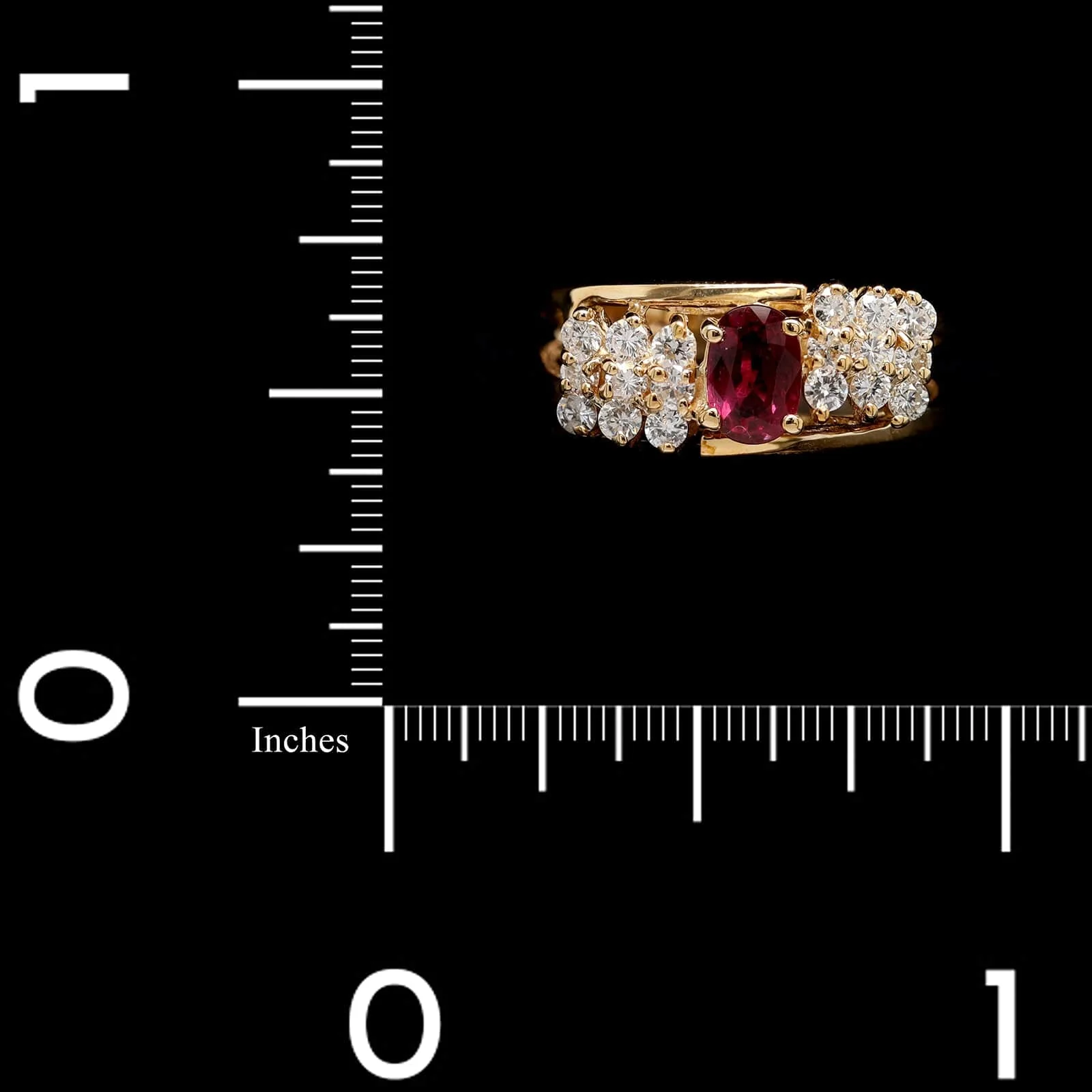 14K Yellow Gold Estate Ruby and Diamond Ring - Image 4