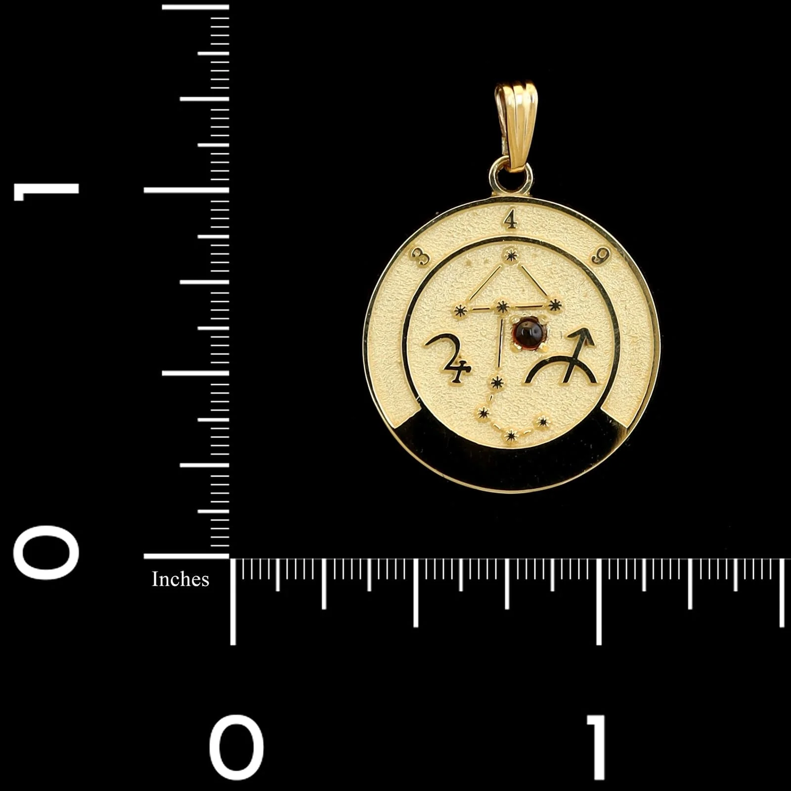 14K Yellow Gold Estate Sagittarius Zodiac Pendant - Image 3