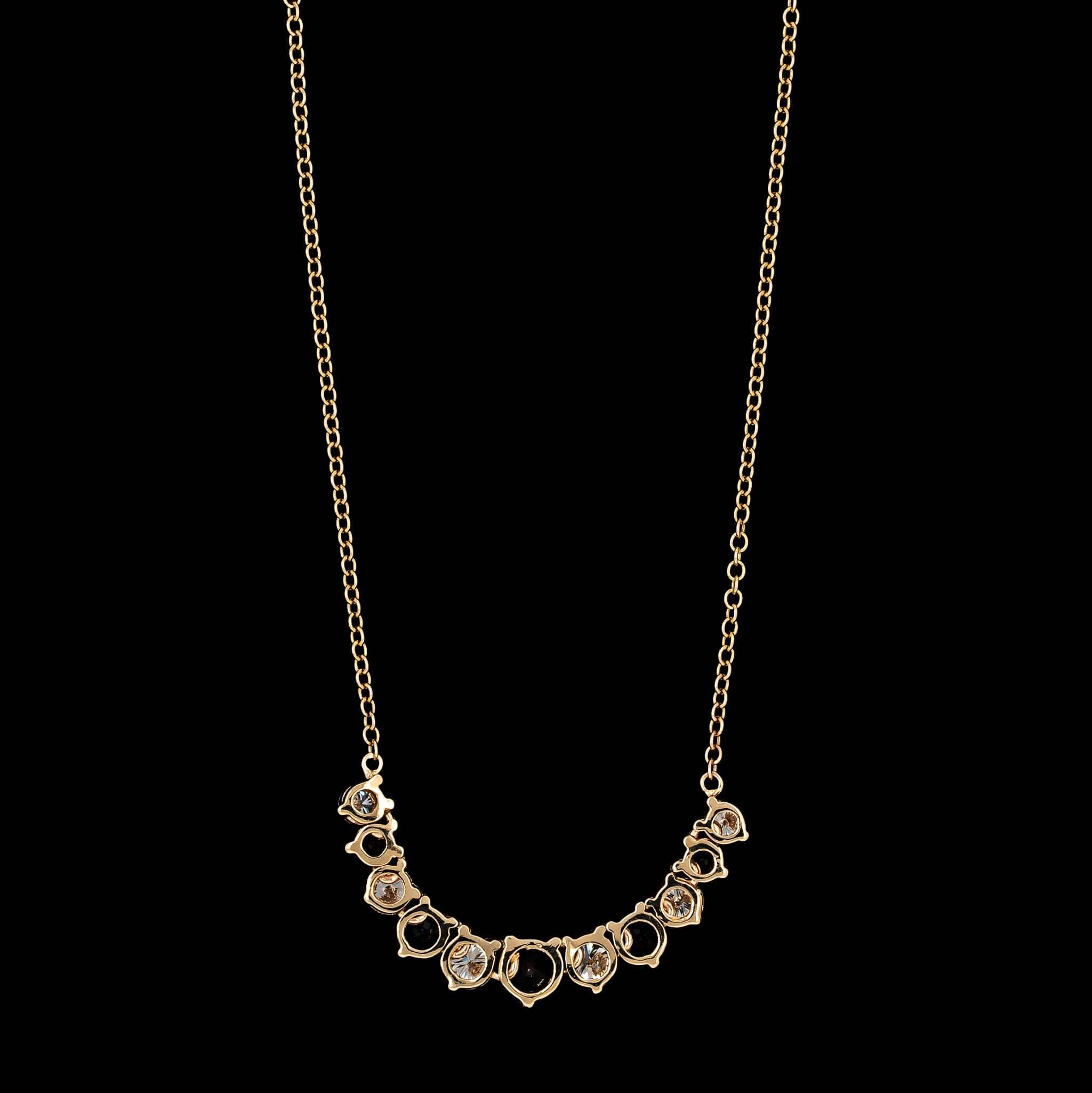 14K Yellow Gold Estate Sapphire and Diamond Necklace - Image 2