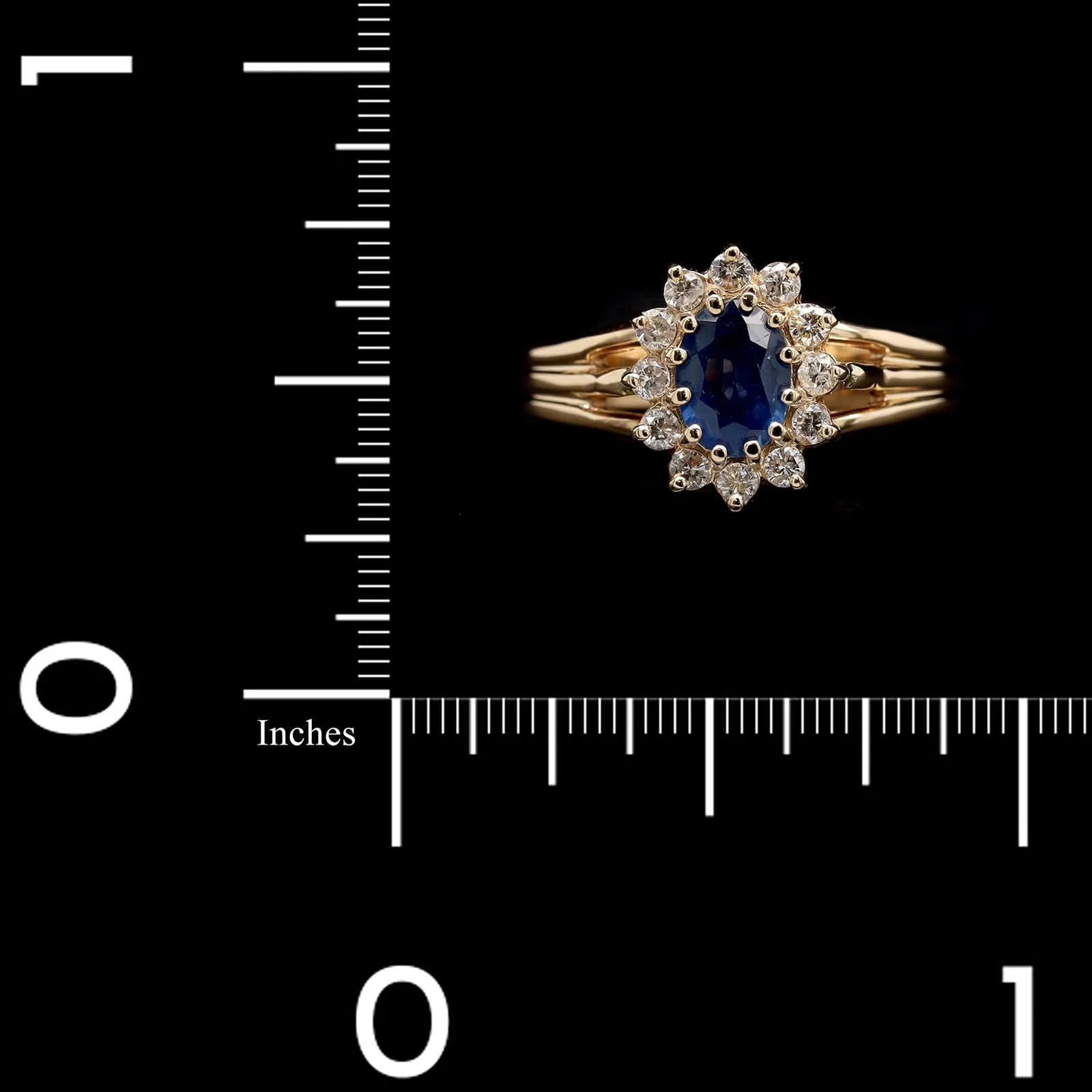14K Yellow Gold Estate Sapphire and Diamond Ring - Image 4