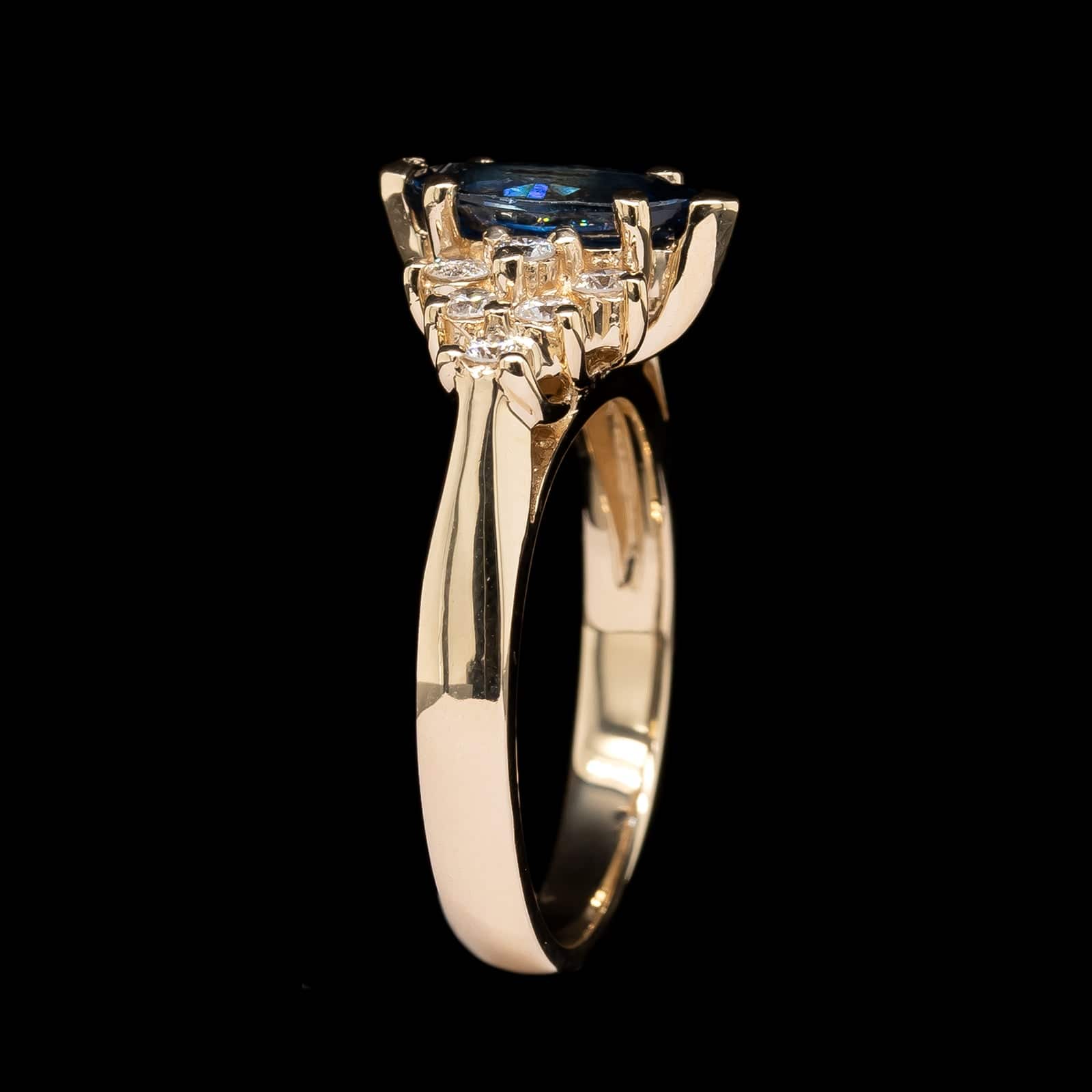 14K Yellow Gold Estate Sapphire and Diamond Ring - Image 2