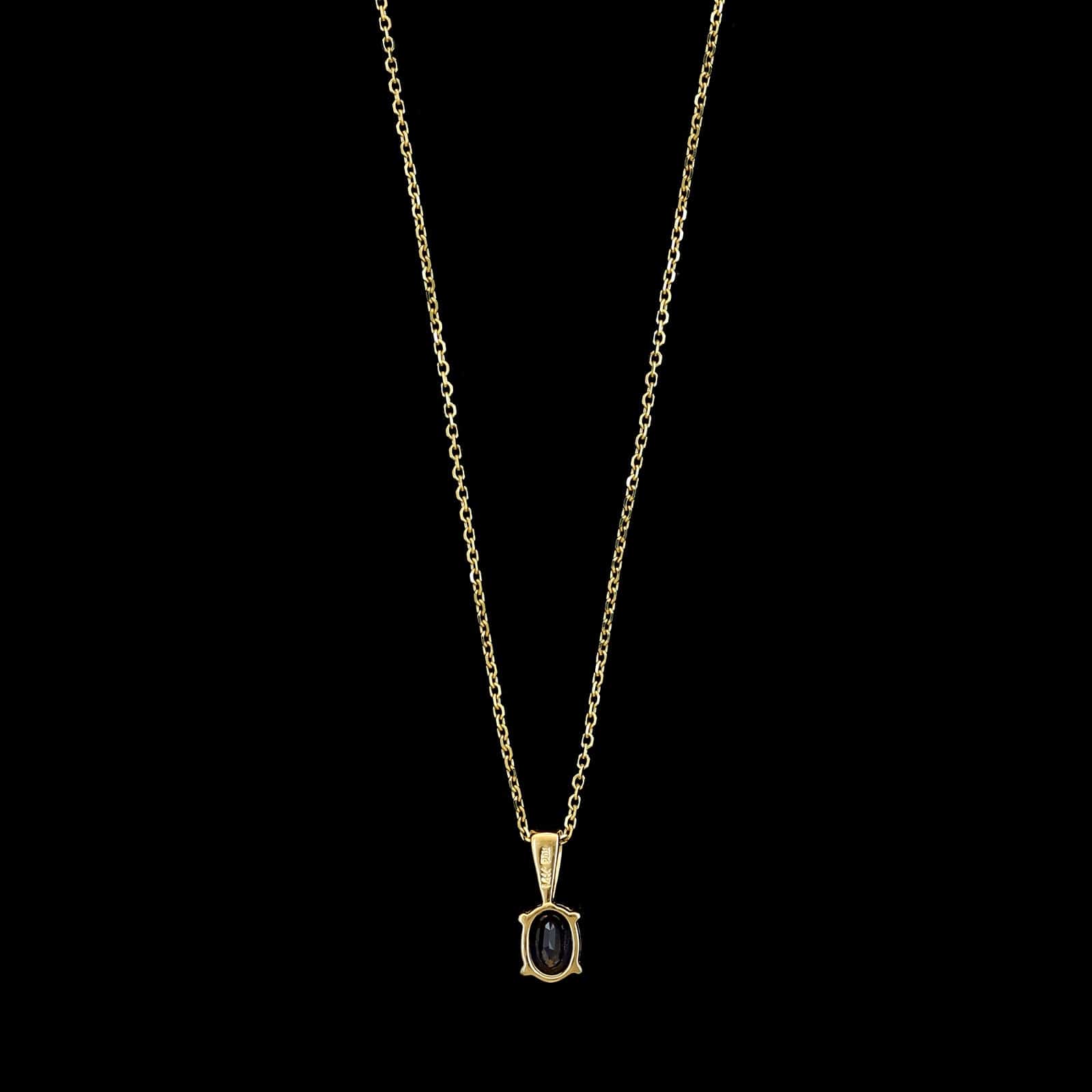 14K Yellow Gold Estate Sapphire Pendant Necklace - Image 2