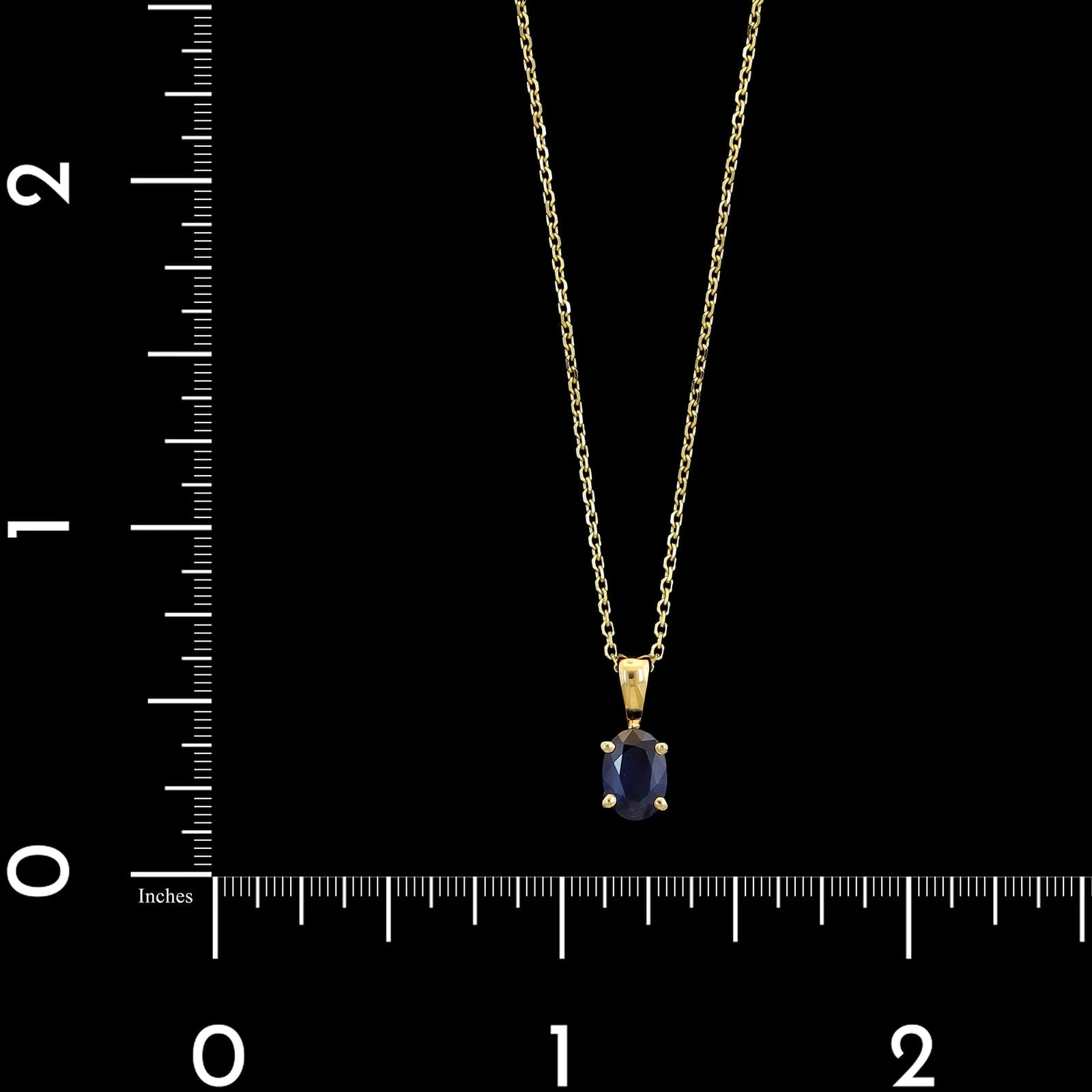 14K Yellow Gold Estate Sapphire Pendant Necklace - Image 4