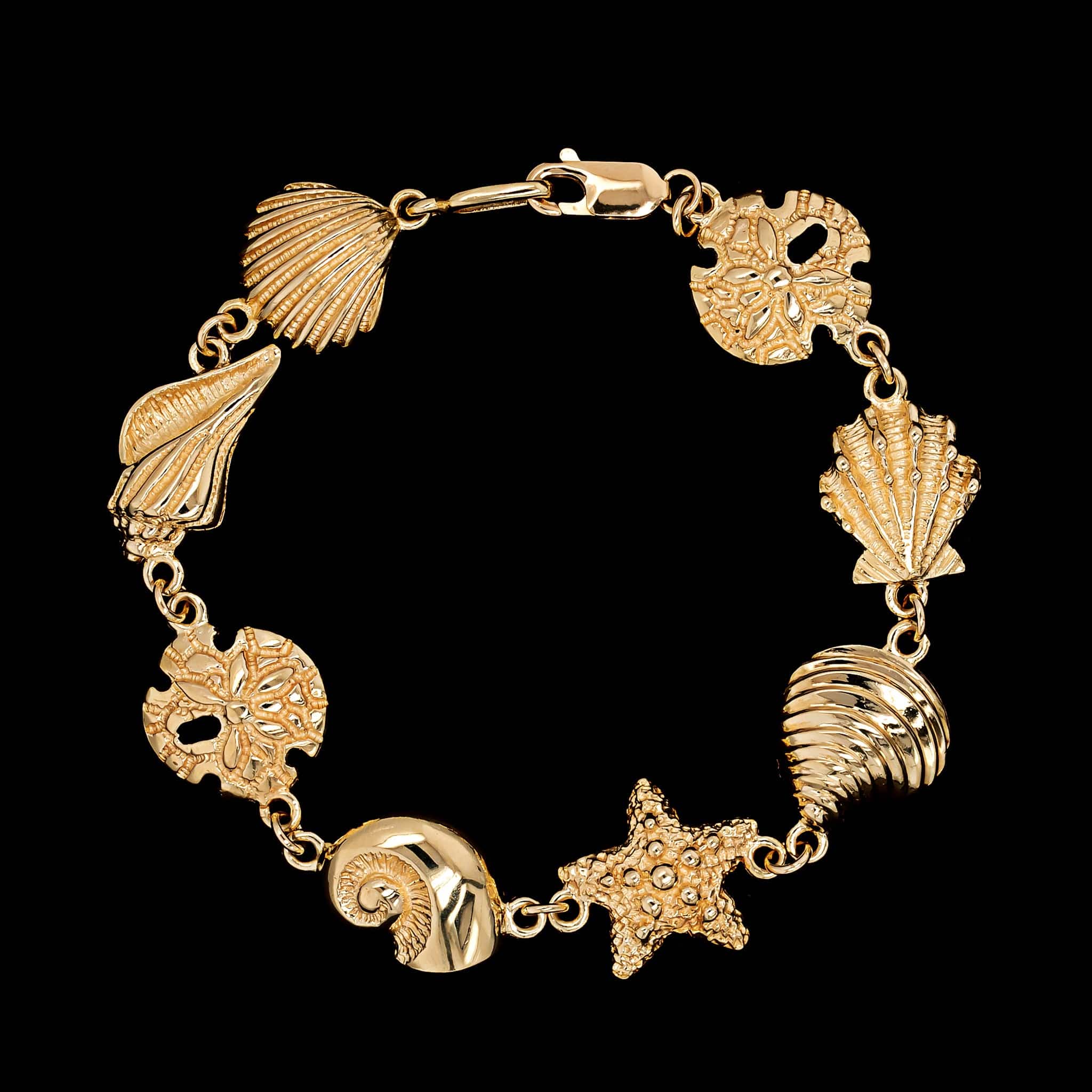 14K Yellow Gold Estate Sea Life Bracelet