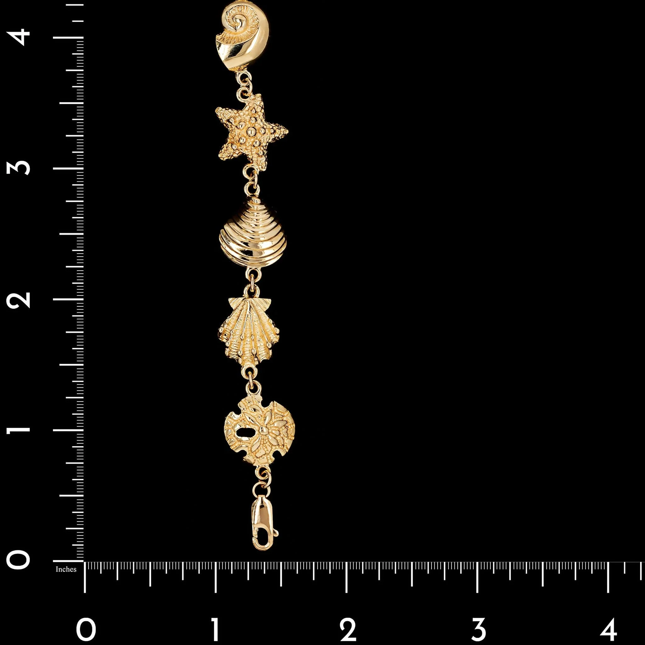 14K Yellow Gold Estate Sea Life Bracelet - Image 3