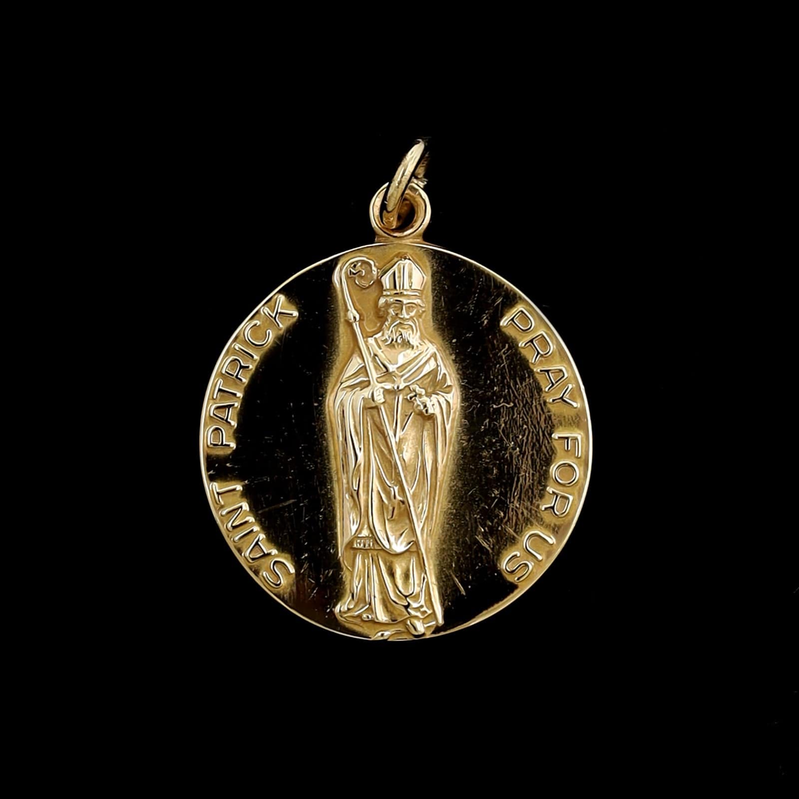 14K Yellow Gold Estate St. Patrick Medal
