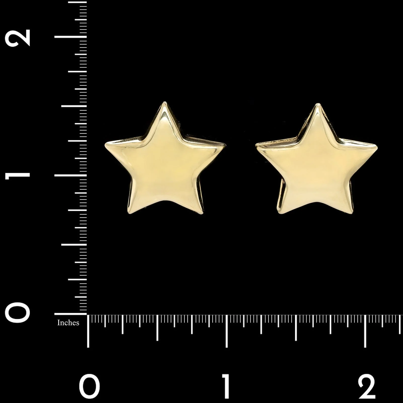 14K Yellow Gold Estate Star Earrings - Image 2