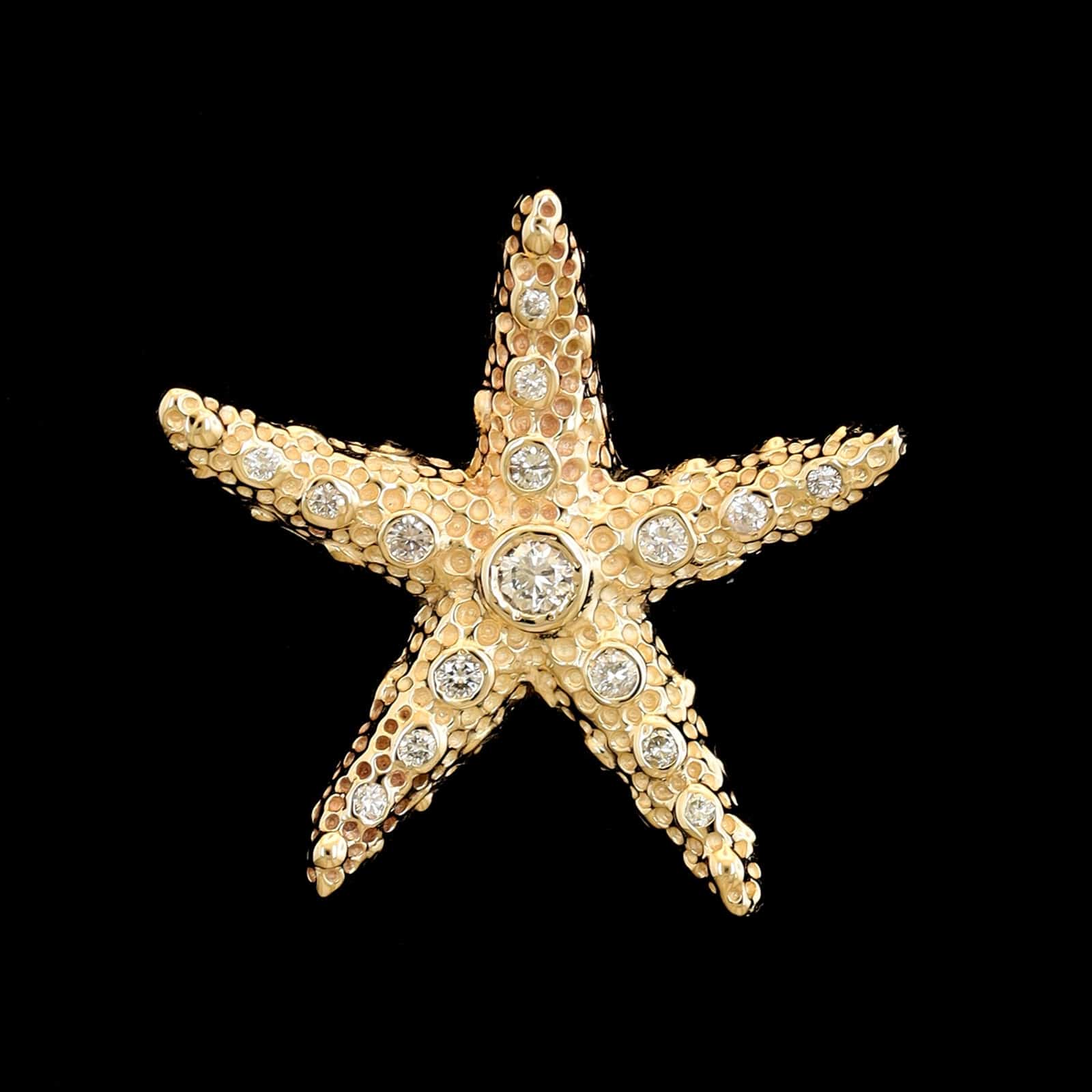 14K Yellow Gold Estate Starfish Pendant