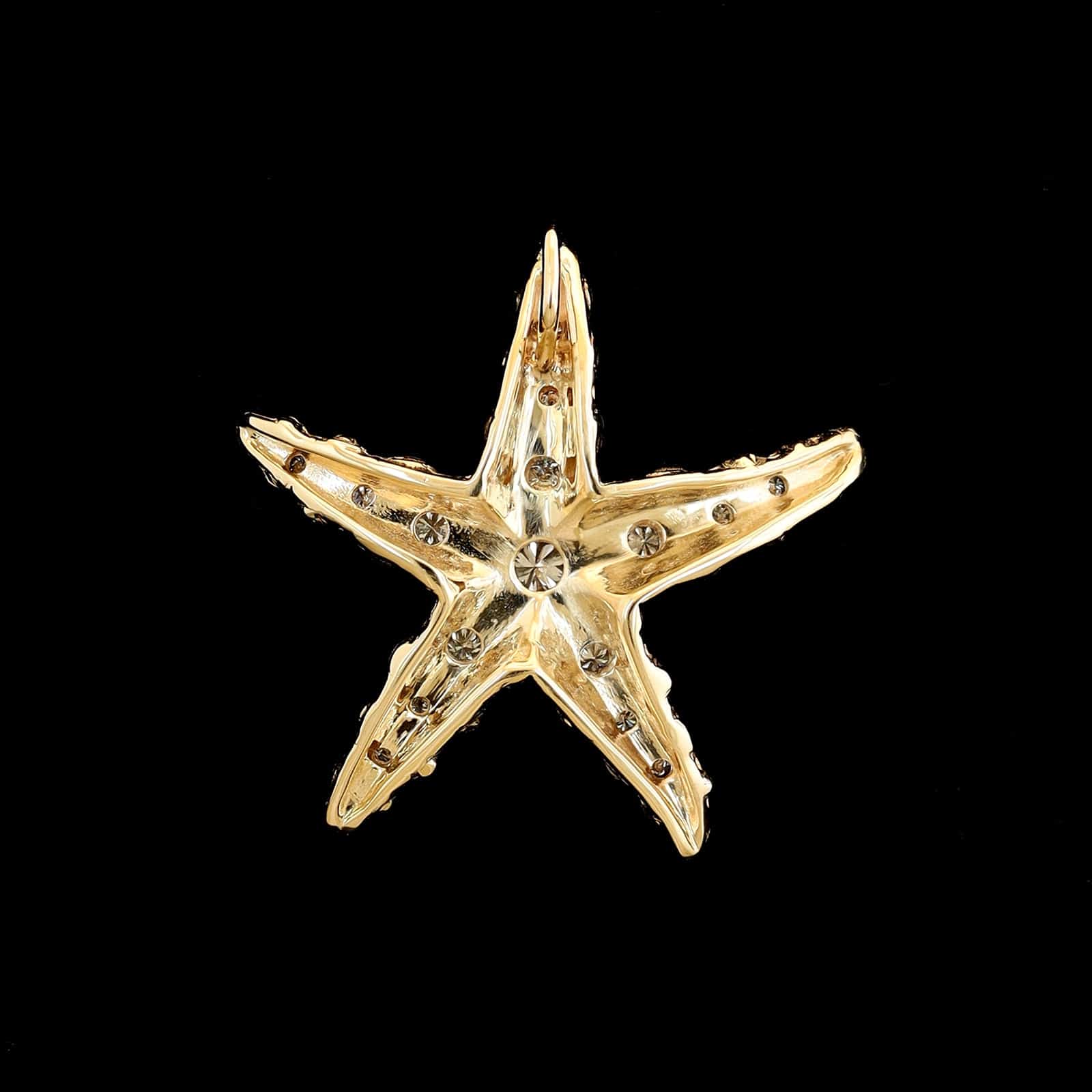 14K Yellow Gold Estate Starfish Pendant - Image 2