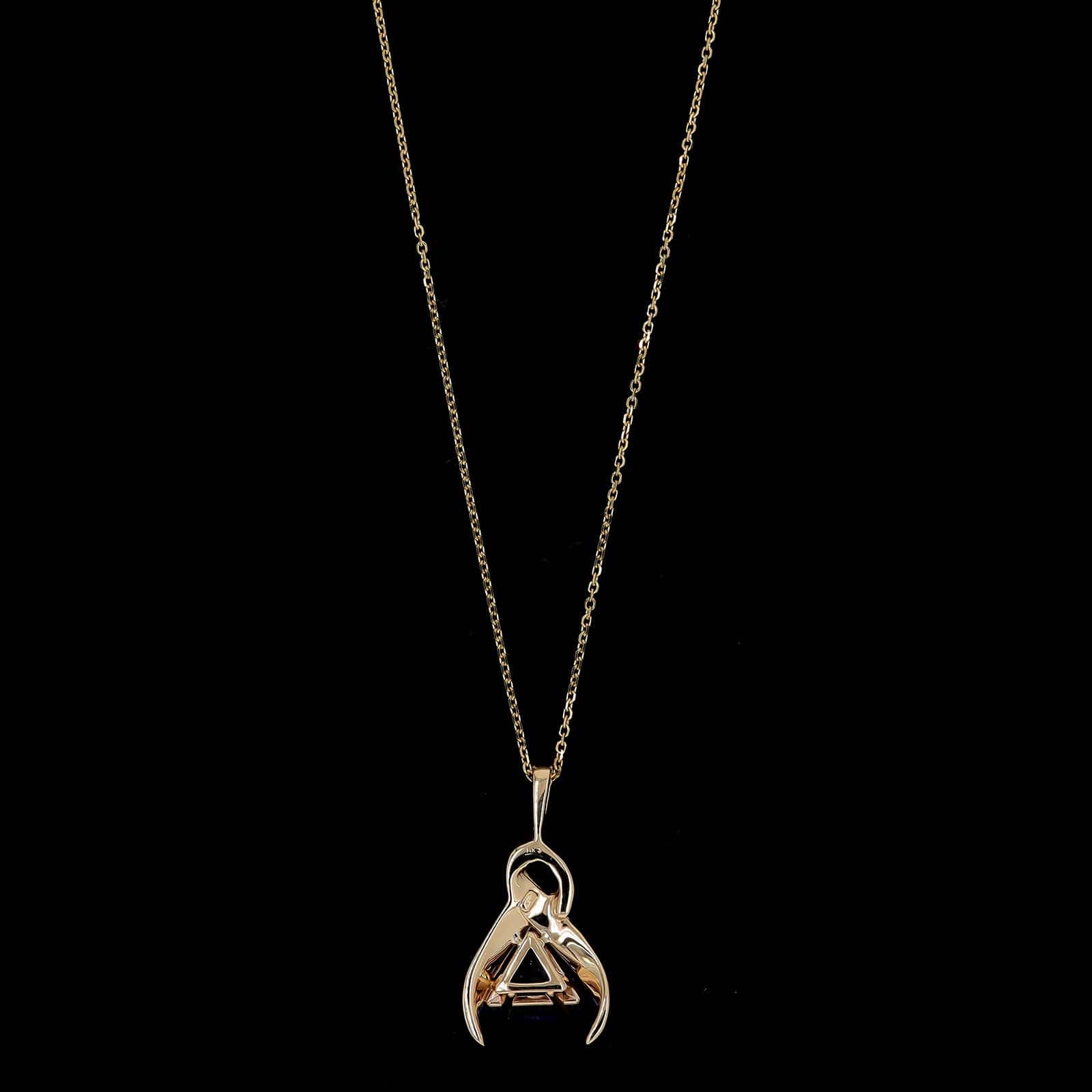 14K Yellow Gold Estate Tanzanite Pendant Necklace - Image 2