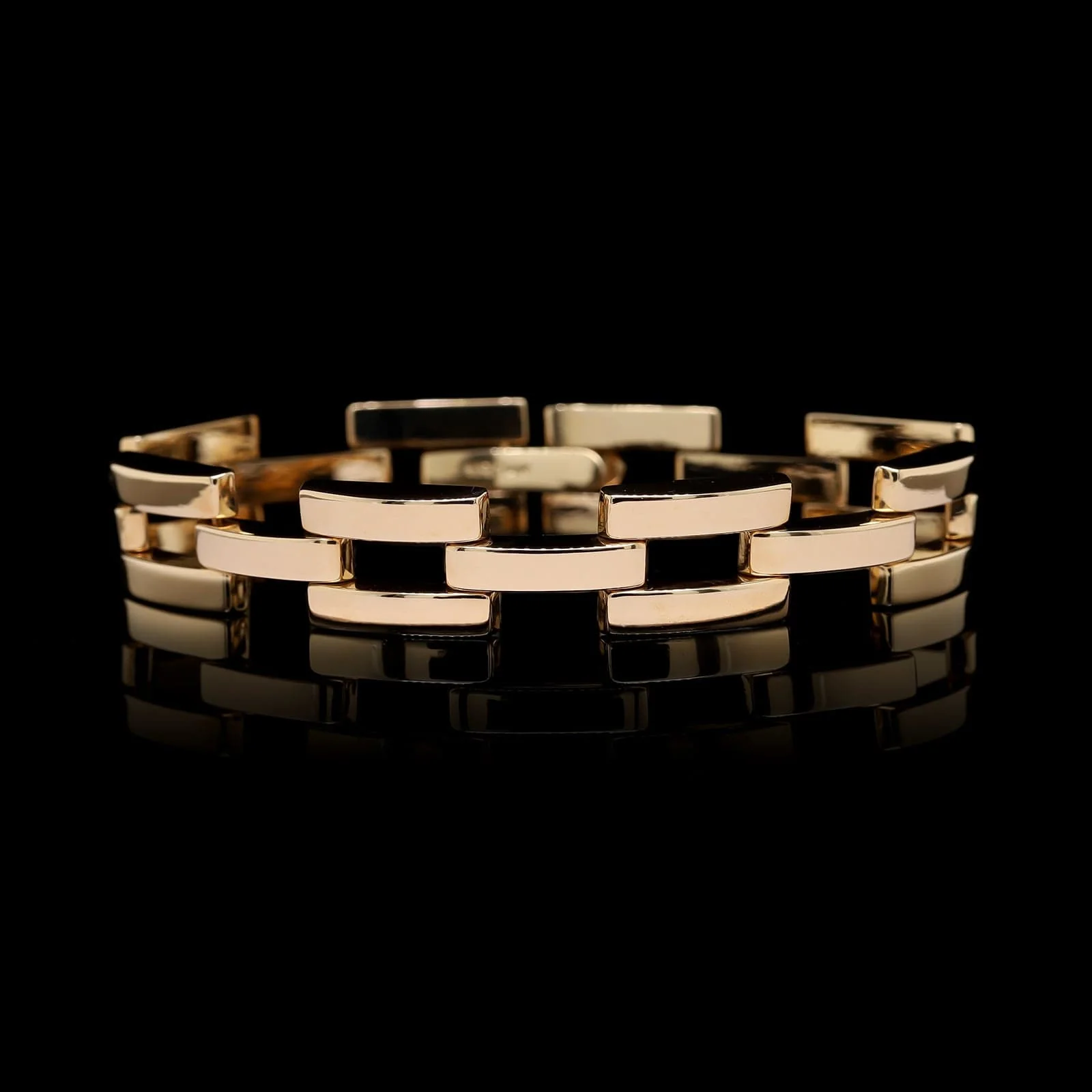14K Yellow Gold Estate Three Row Bracelet