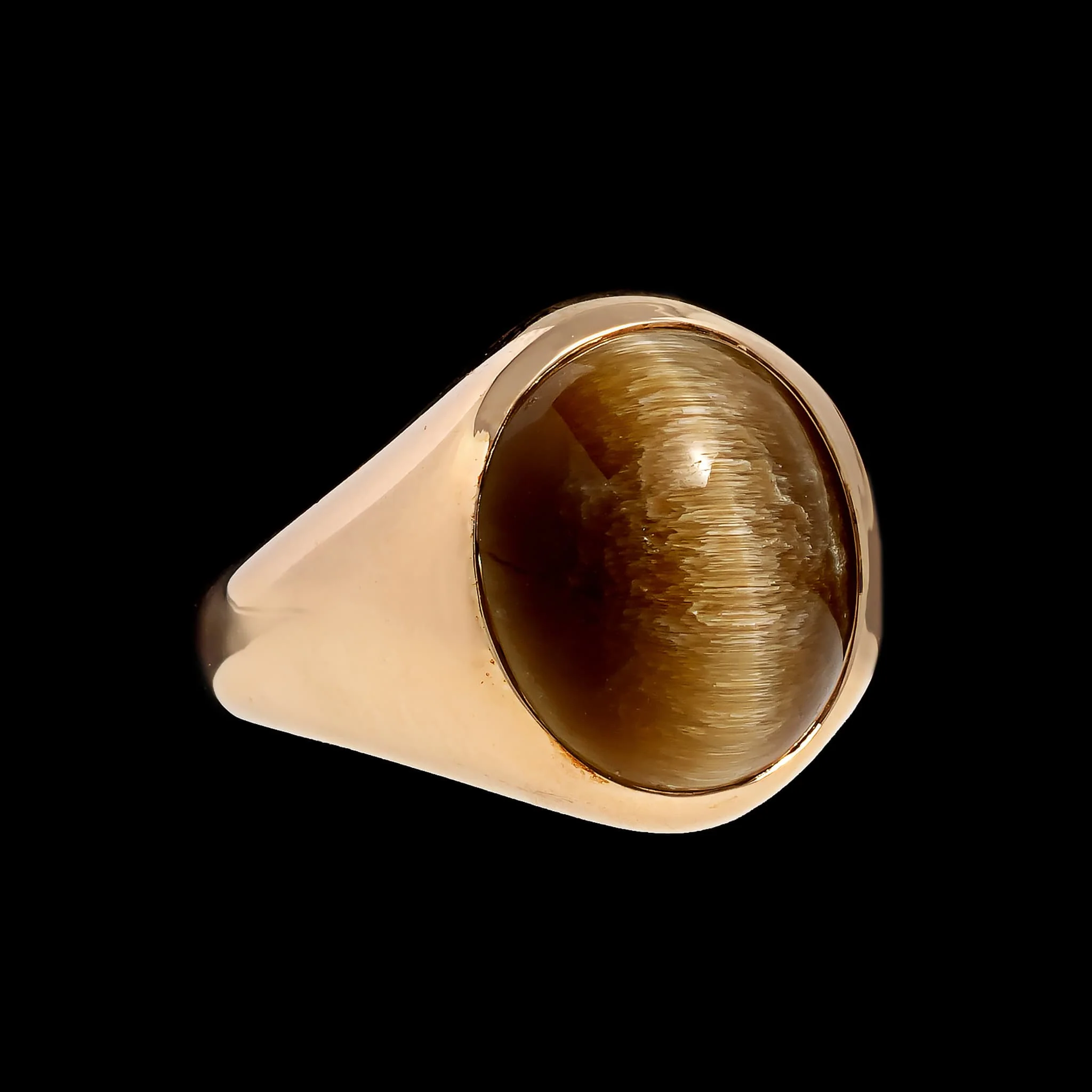 14K Yellow Gold Estate Tiger's Eye Ring