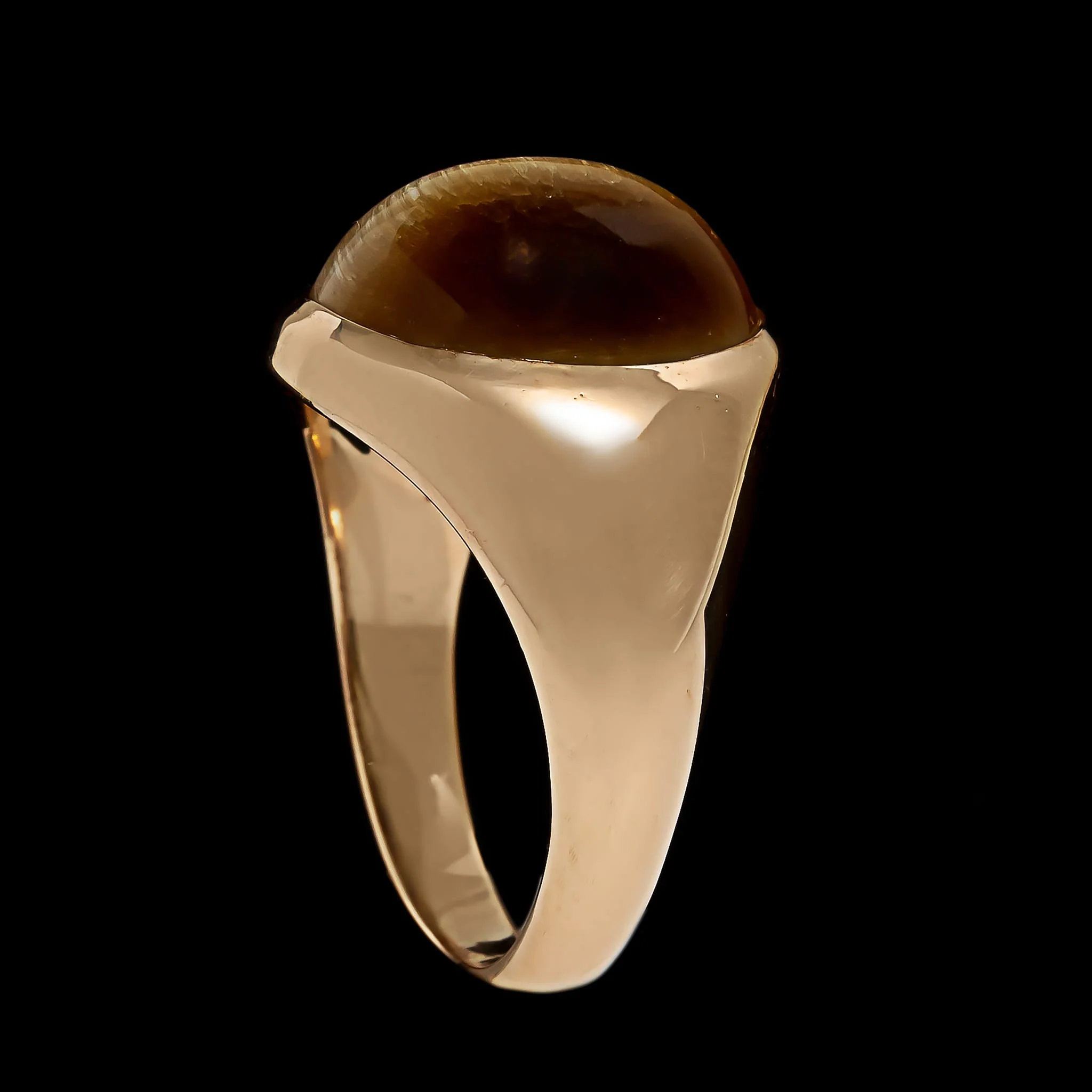 14K Yellow Gold Estate Tiger's Eye Ring - Image 2